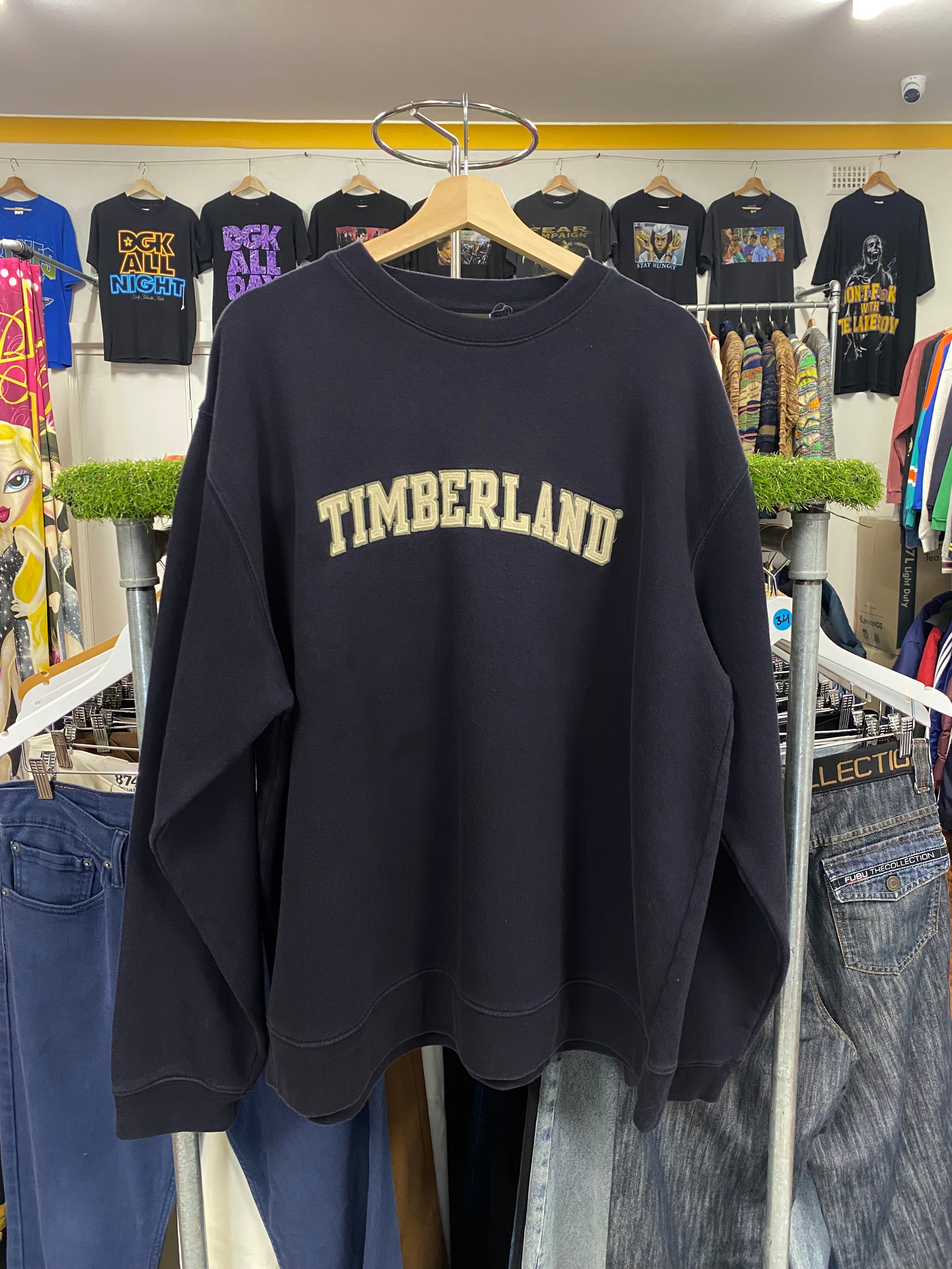 [L] Timberland Black Jumper Big Logo Patch