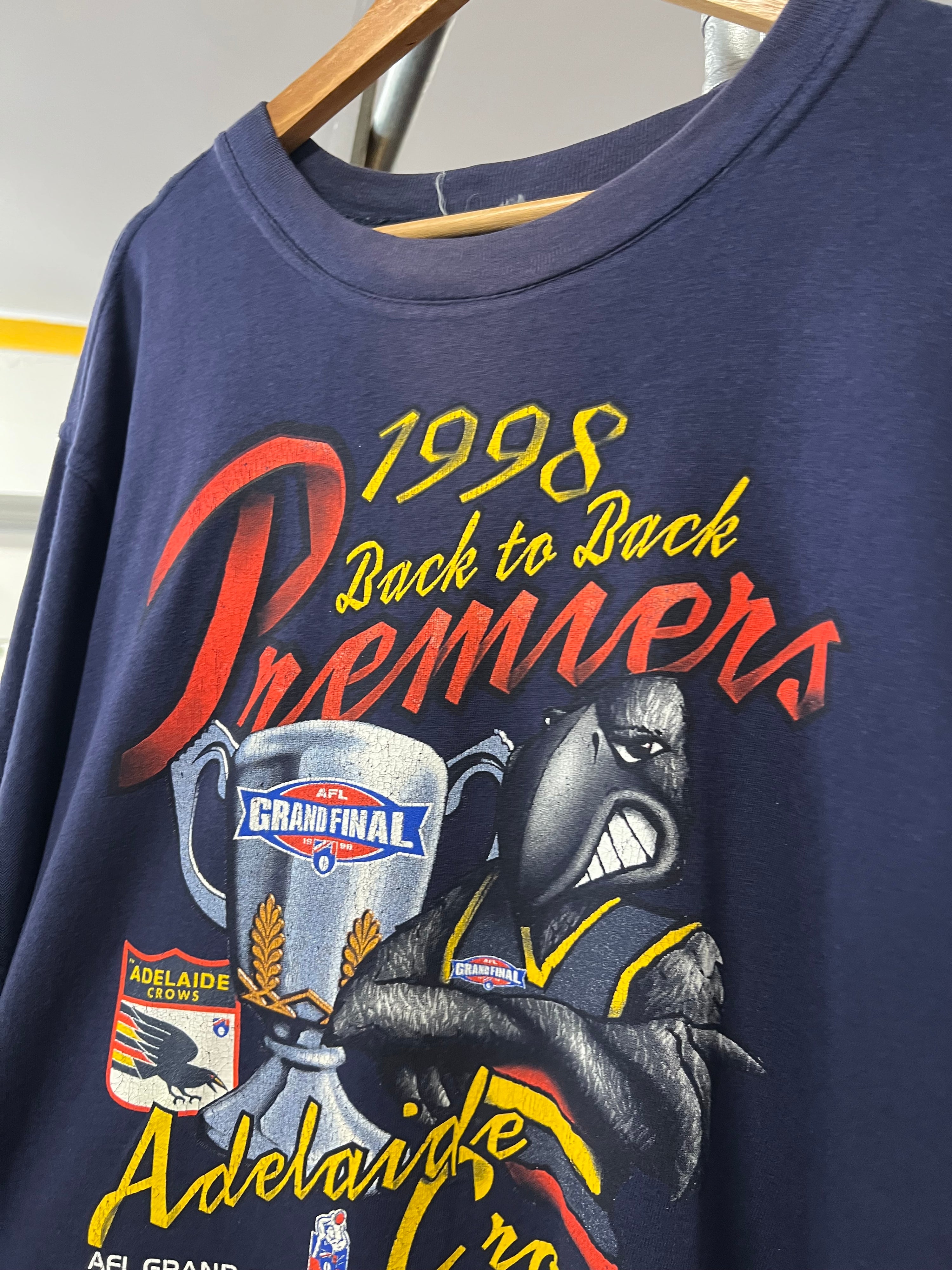 [XL] 1998 Adelaide Crows Back To Back Premiers Dark Blue Tee