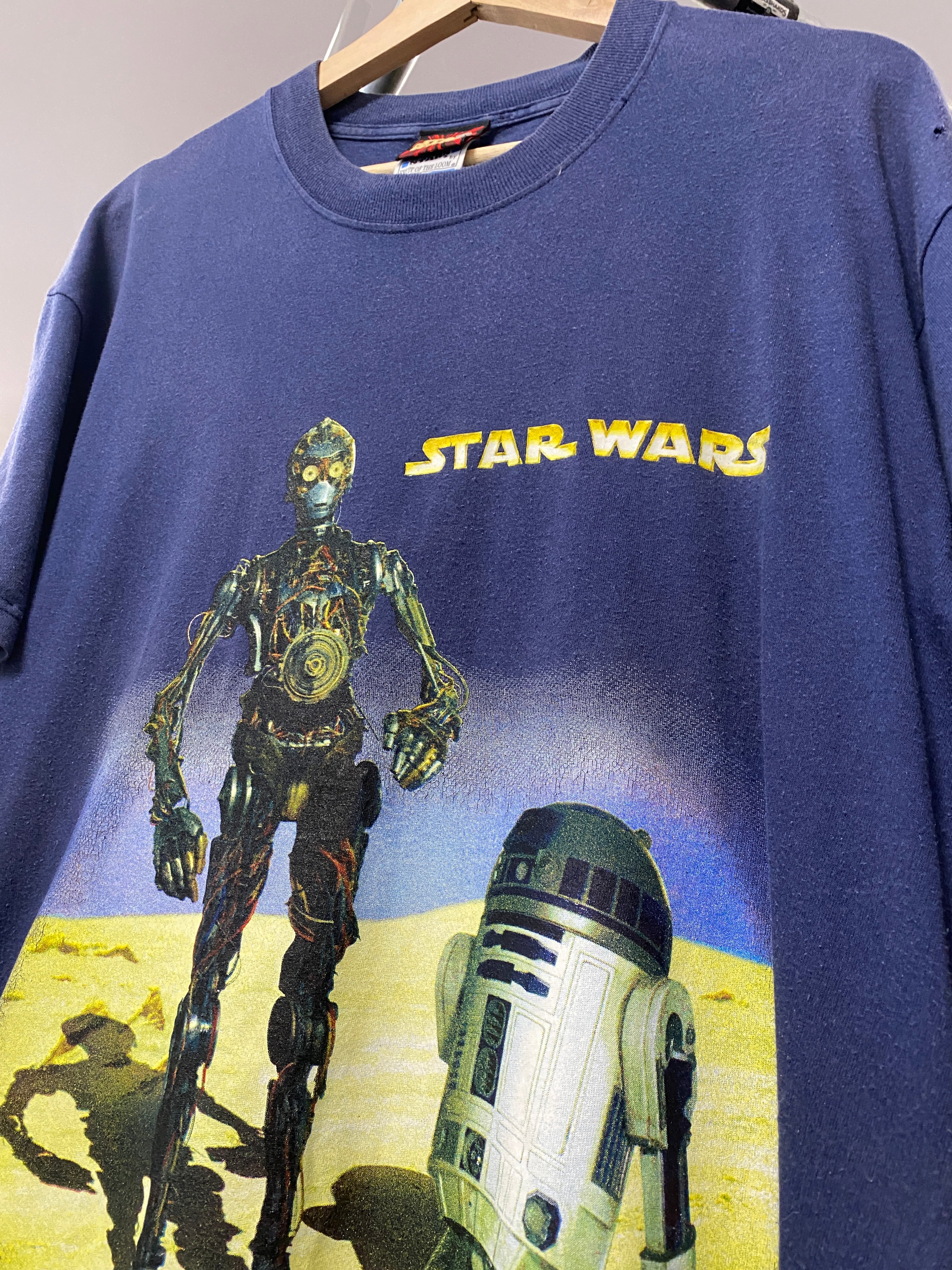 M - Star Wars Ep 1 C-3PO x R2-D2 Blue Tee