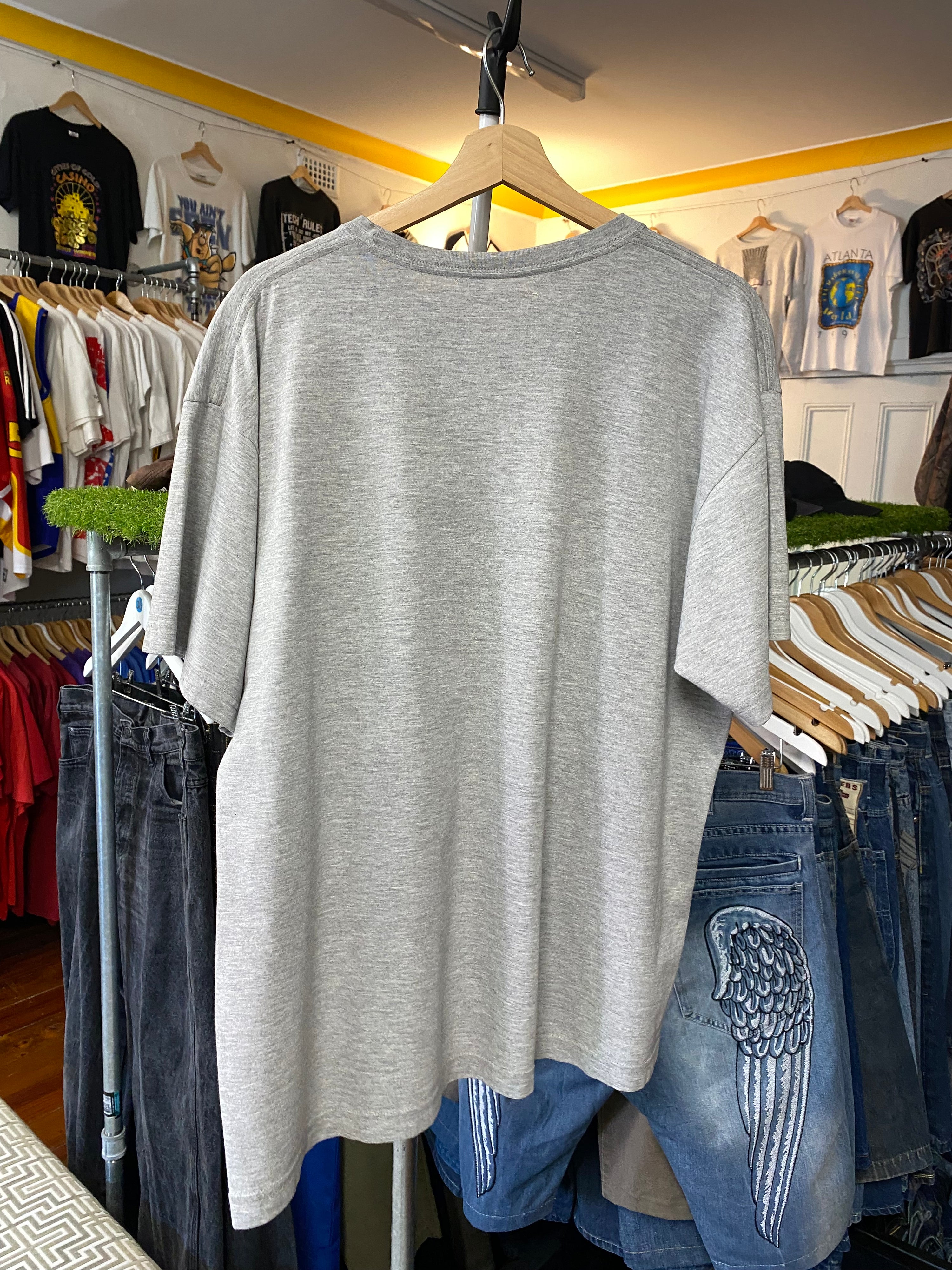 L - Vintage Nike Grey Tee Negative Gold Spellout