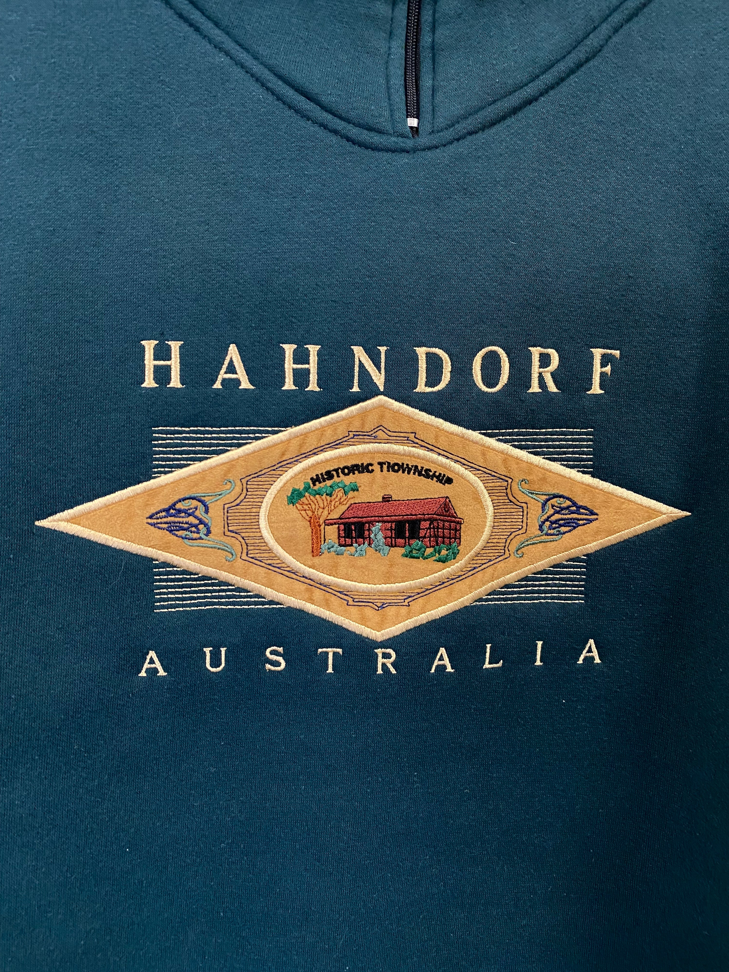 [M] Vintage Hahndorf Emerald Green 1/2 Zip