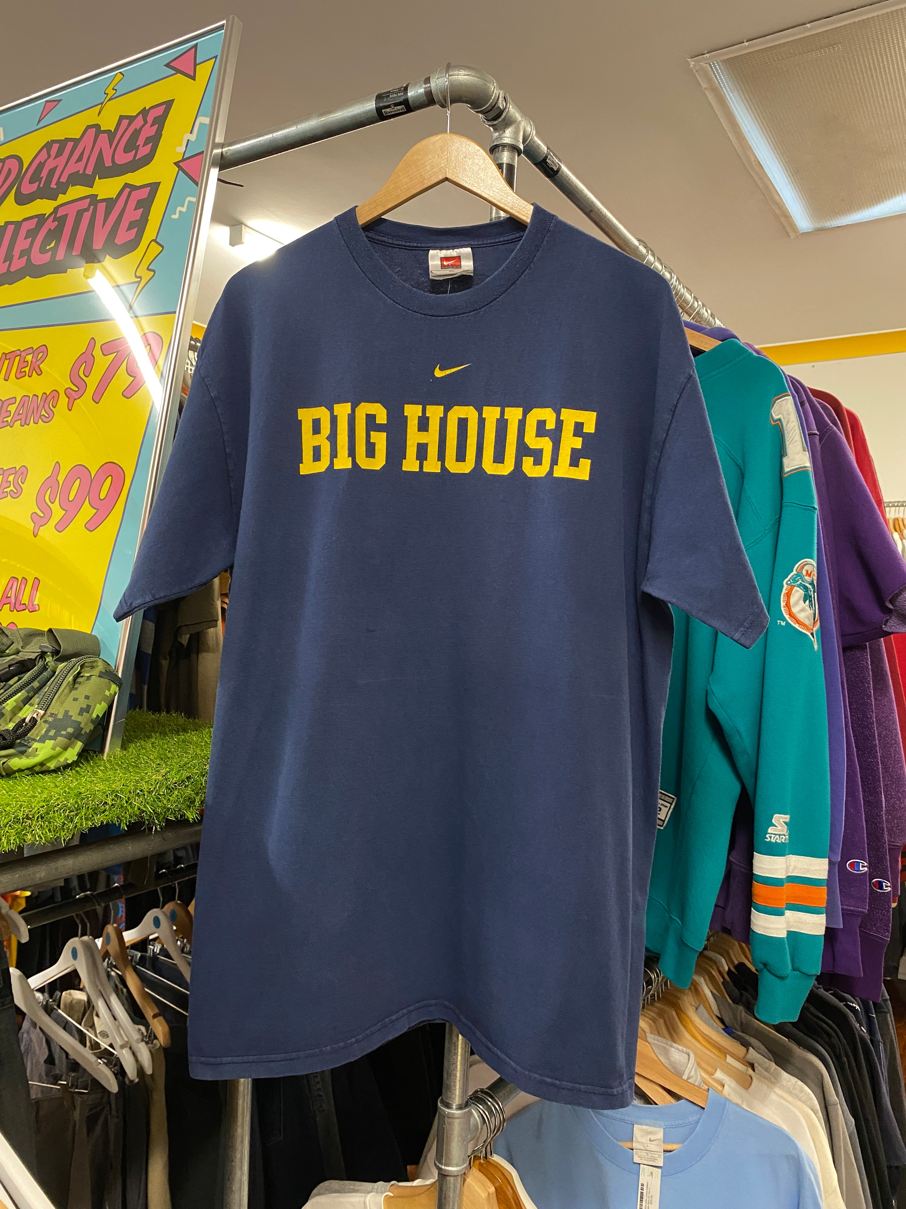 XL - 2000s Nike Team : Michigan Big House Dark Blue Tee