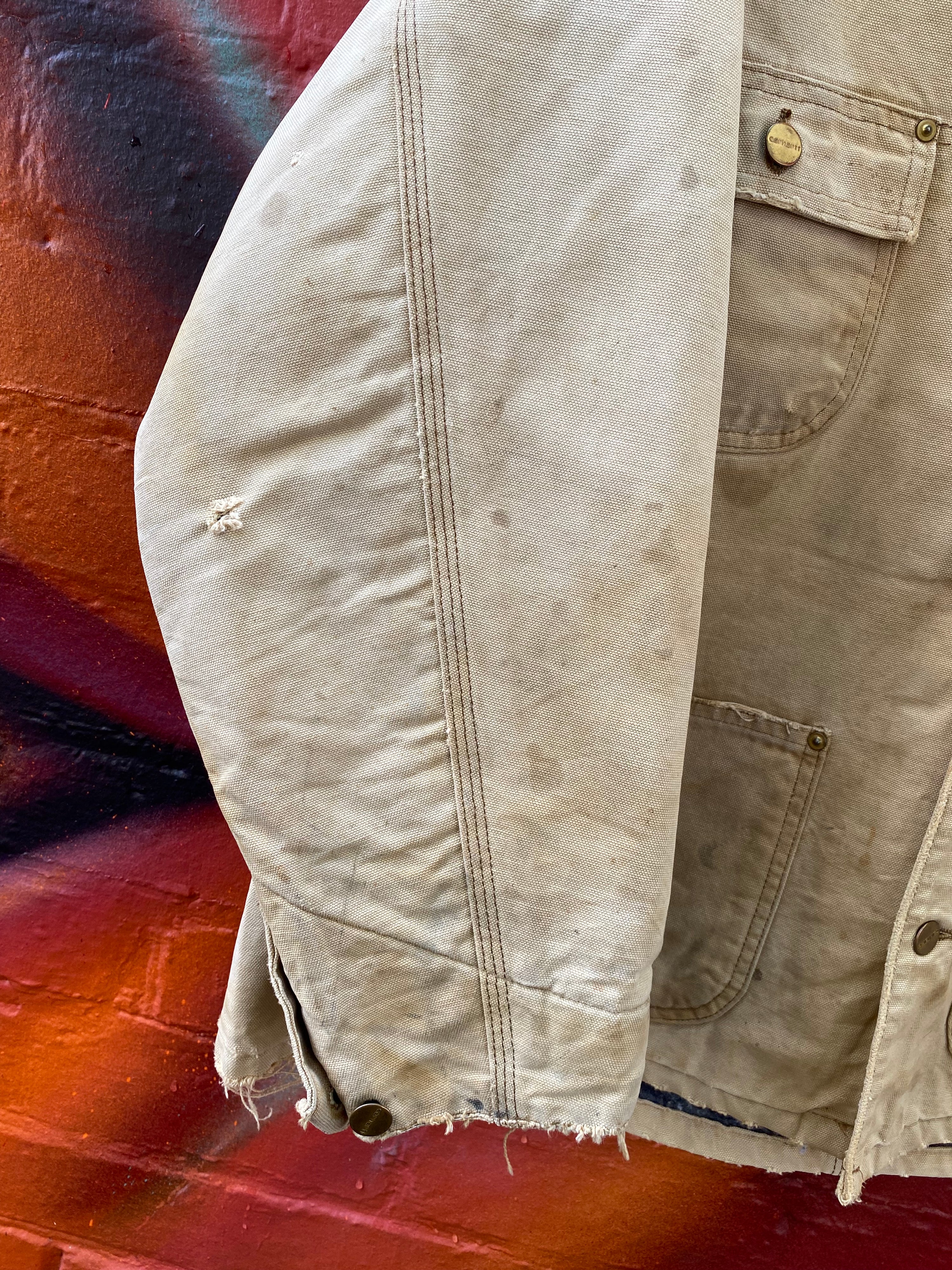 [XL] Carhartt Tan Chore Jacket Heavy Marks