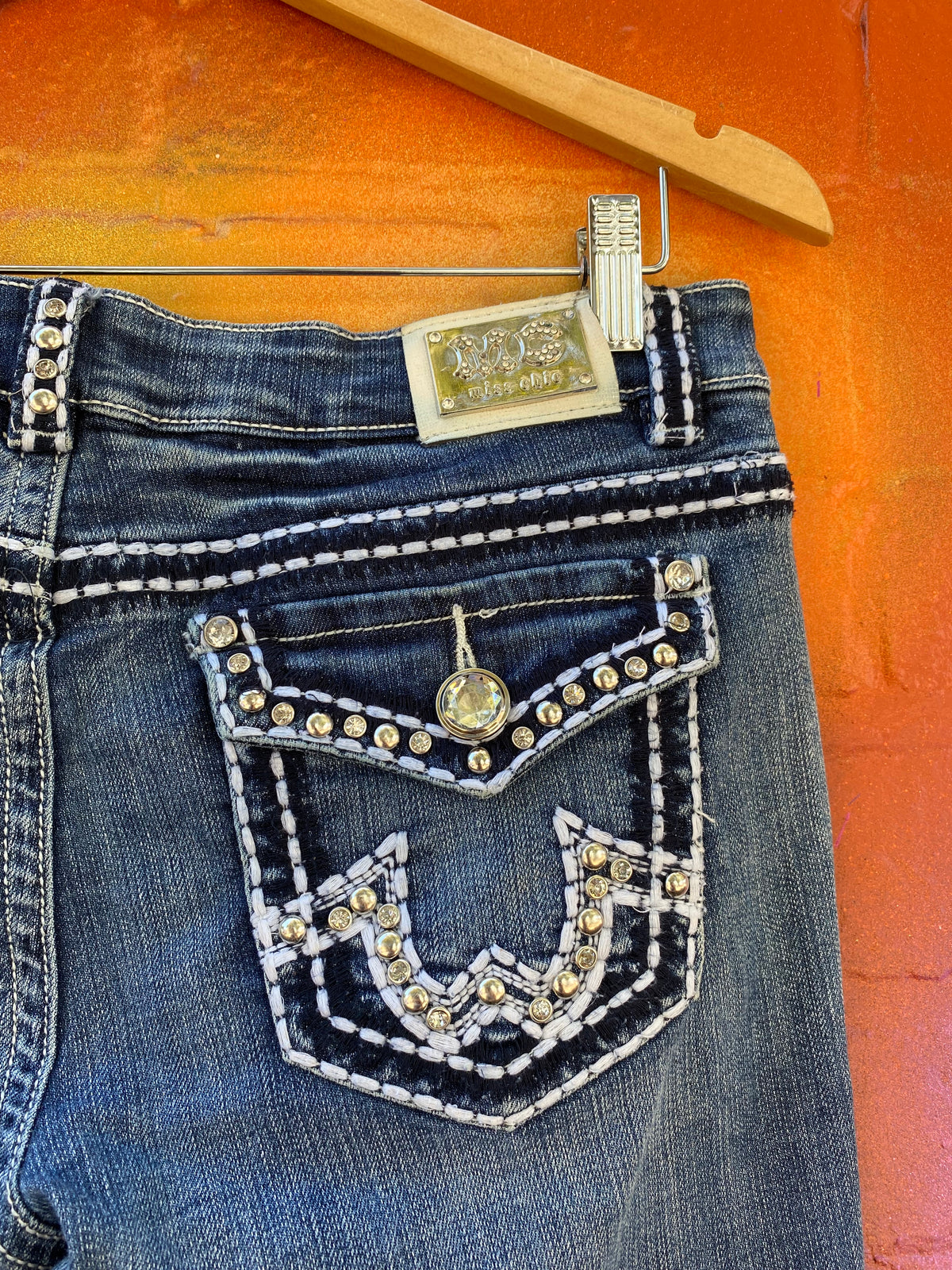 [33] Miss Chic Y2K Denim Jeans Big Diamontes