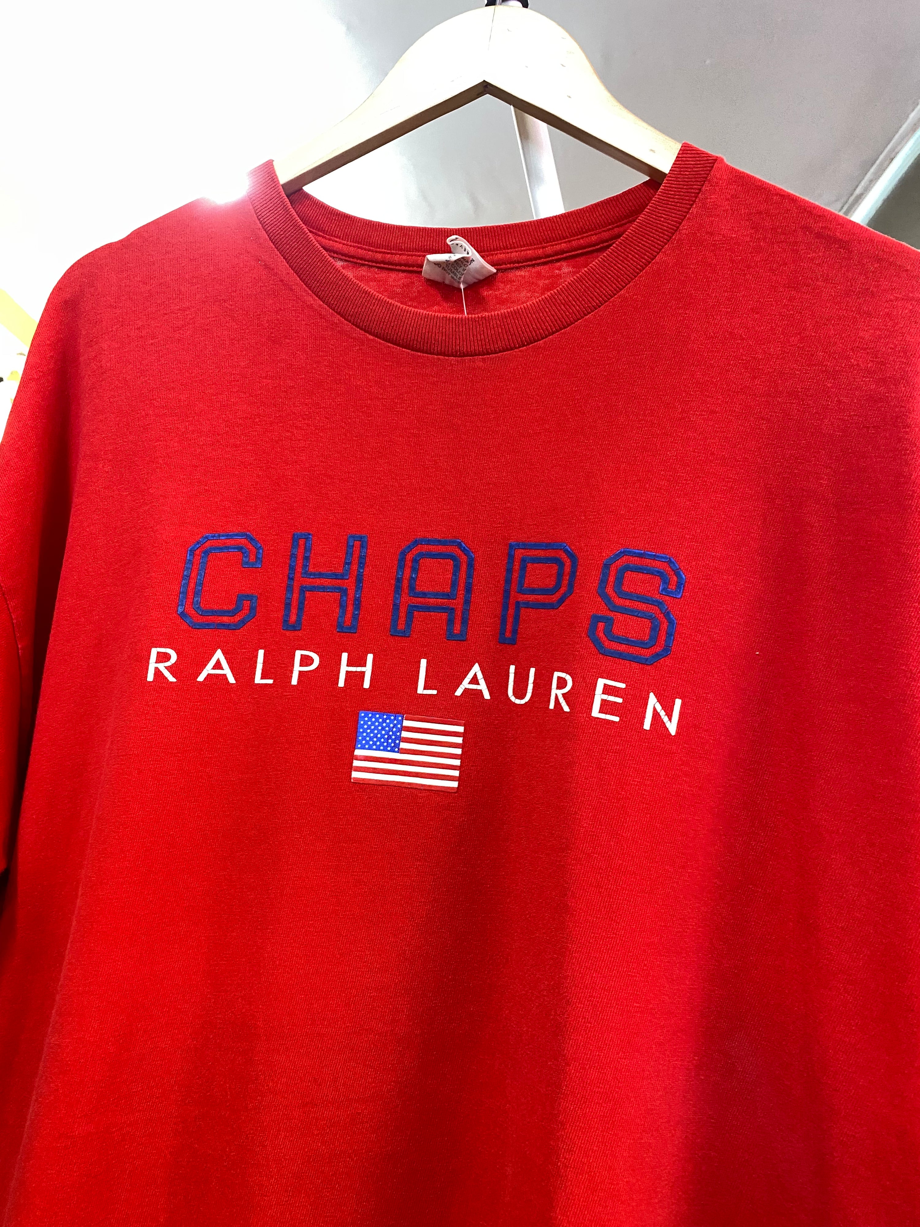 XL - Vintage Ralph Lauren Chaps Centre Print Red Tee
