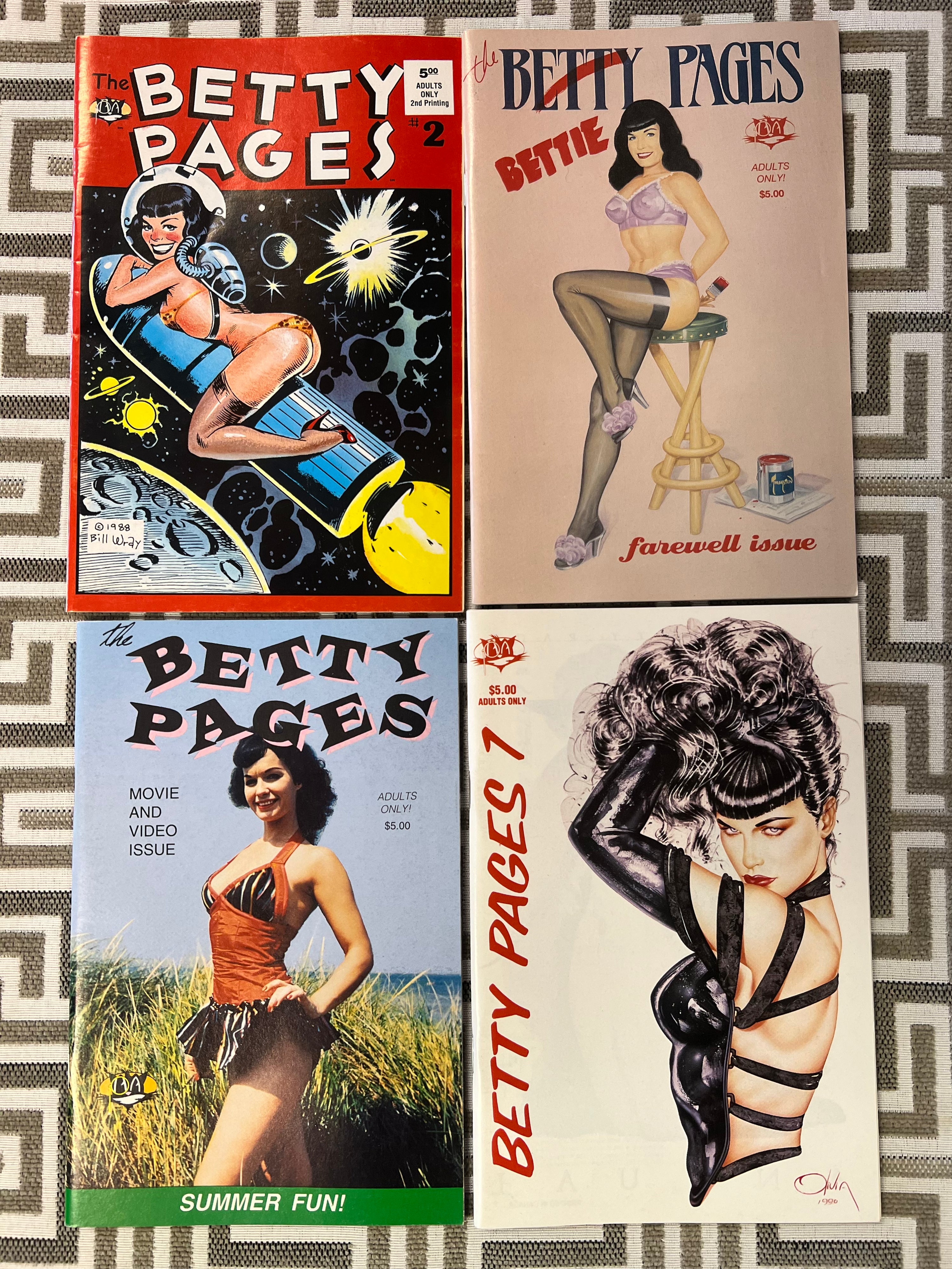 x4 Early 1990s Rare 'The Betty Pages' Adult Magazines