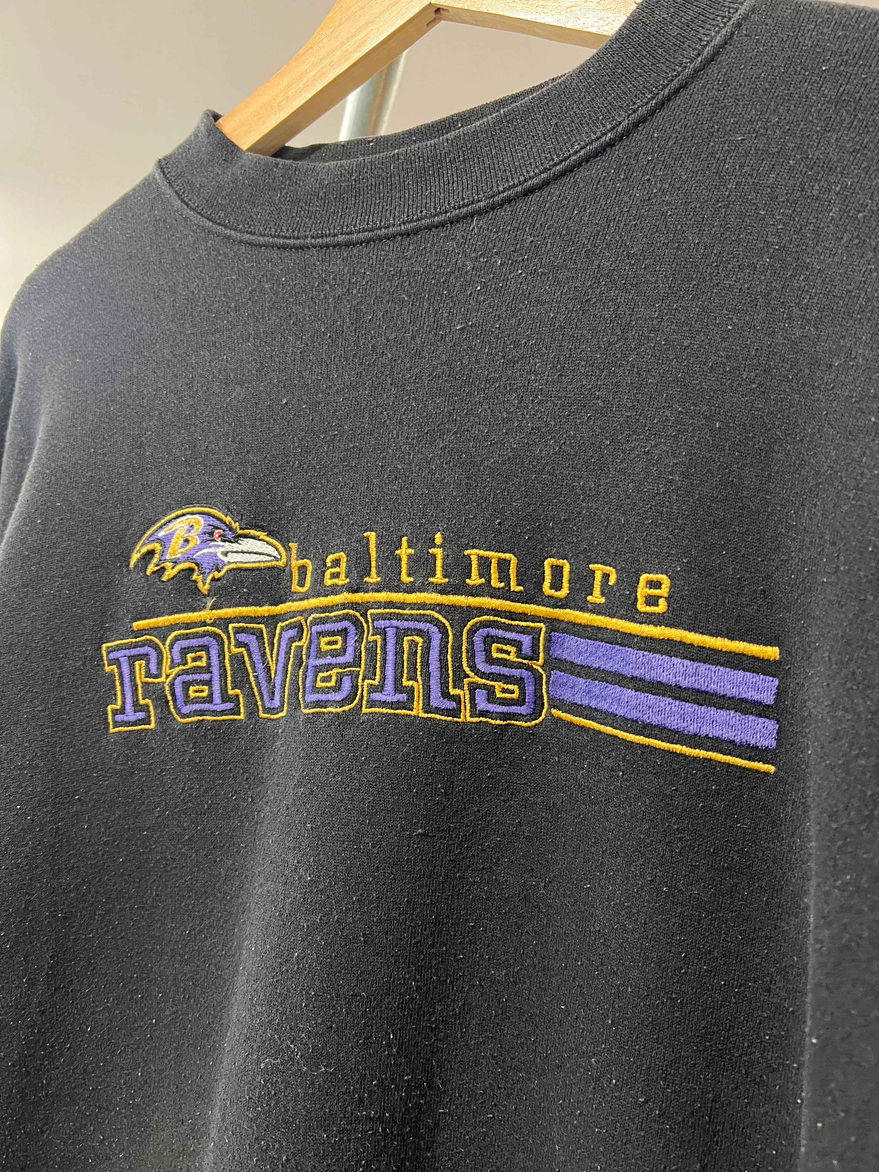 [2XL] Logo 7 Embroidered Baltimore Ravens Jumper