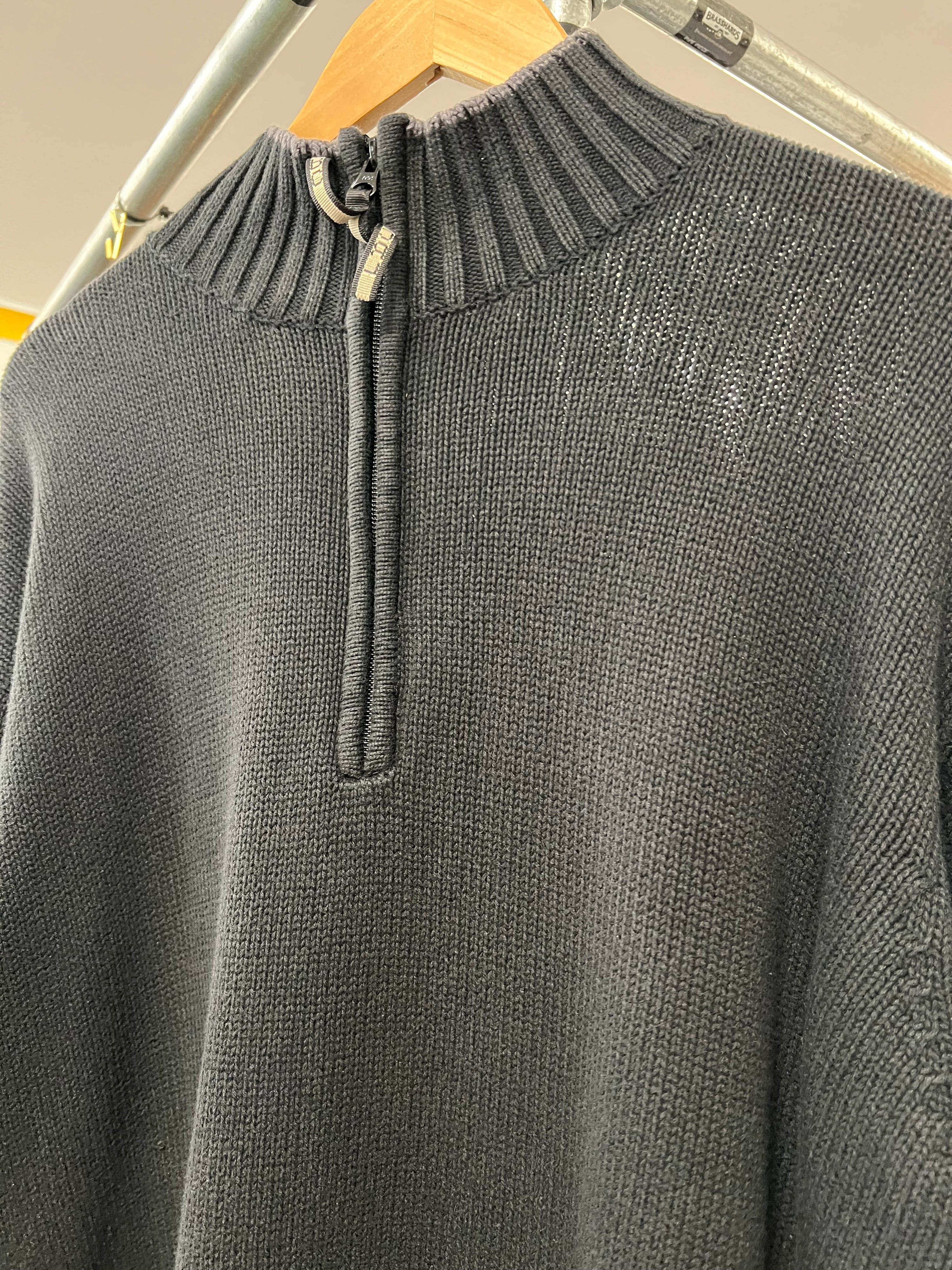 [XL] Chaps RL Black 1/4 Zip Knit