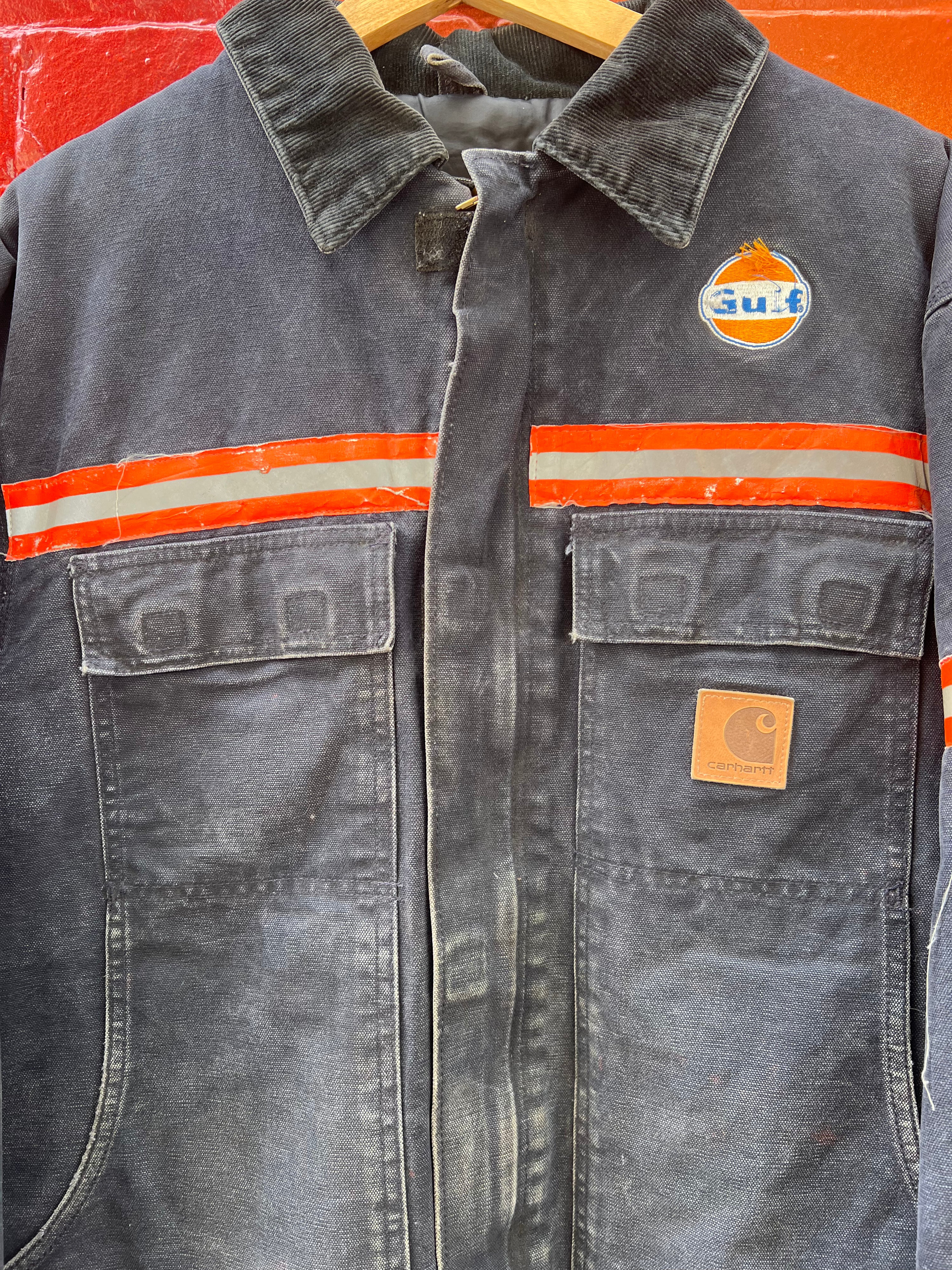 [L] Vintage Carhartt Arctic GULF OIL Blue Work Jacket