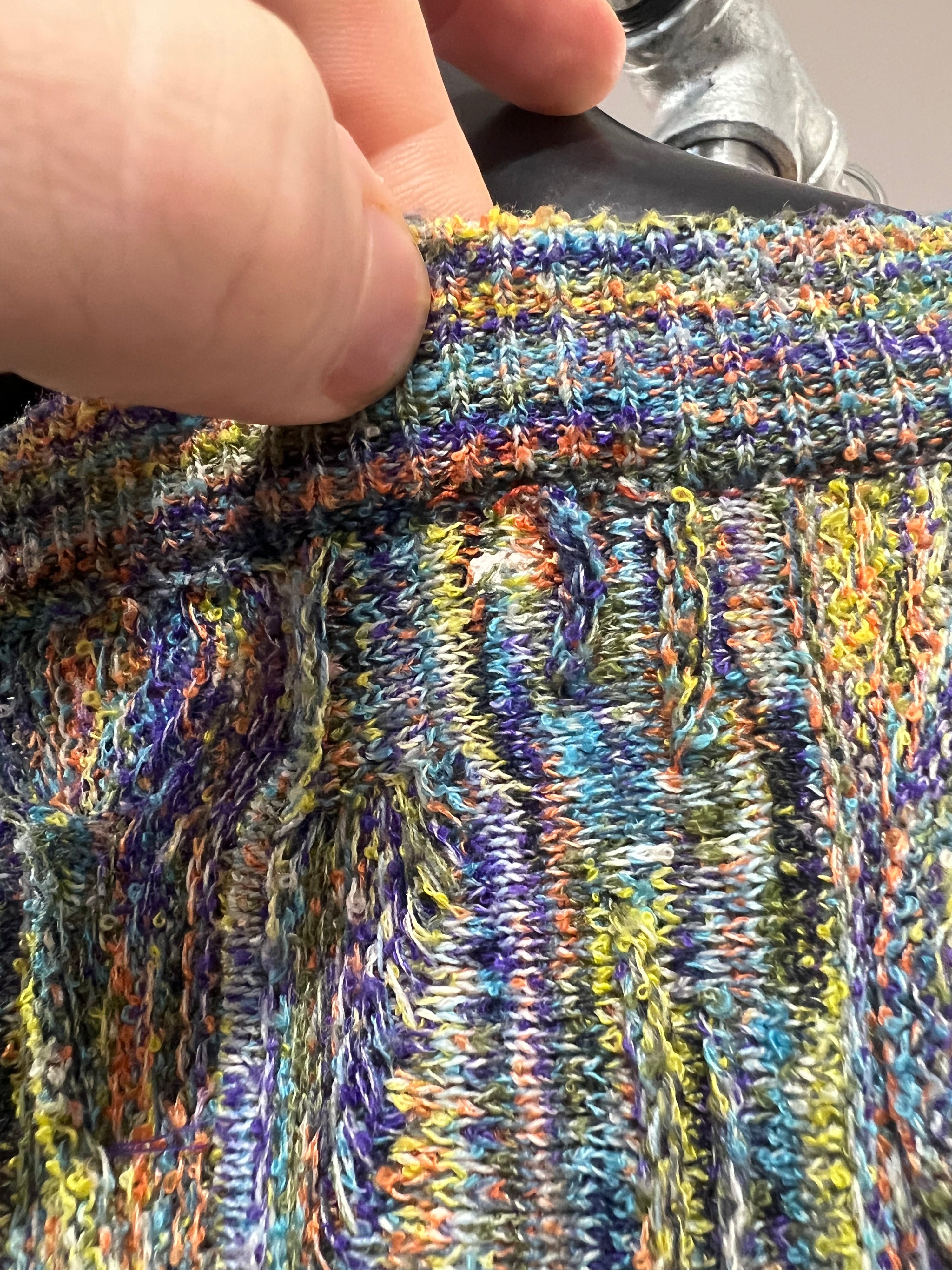 L - Vintage Coogi Static Rainbow Vertical Mercerised Cotton Jumper