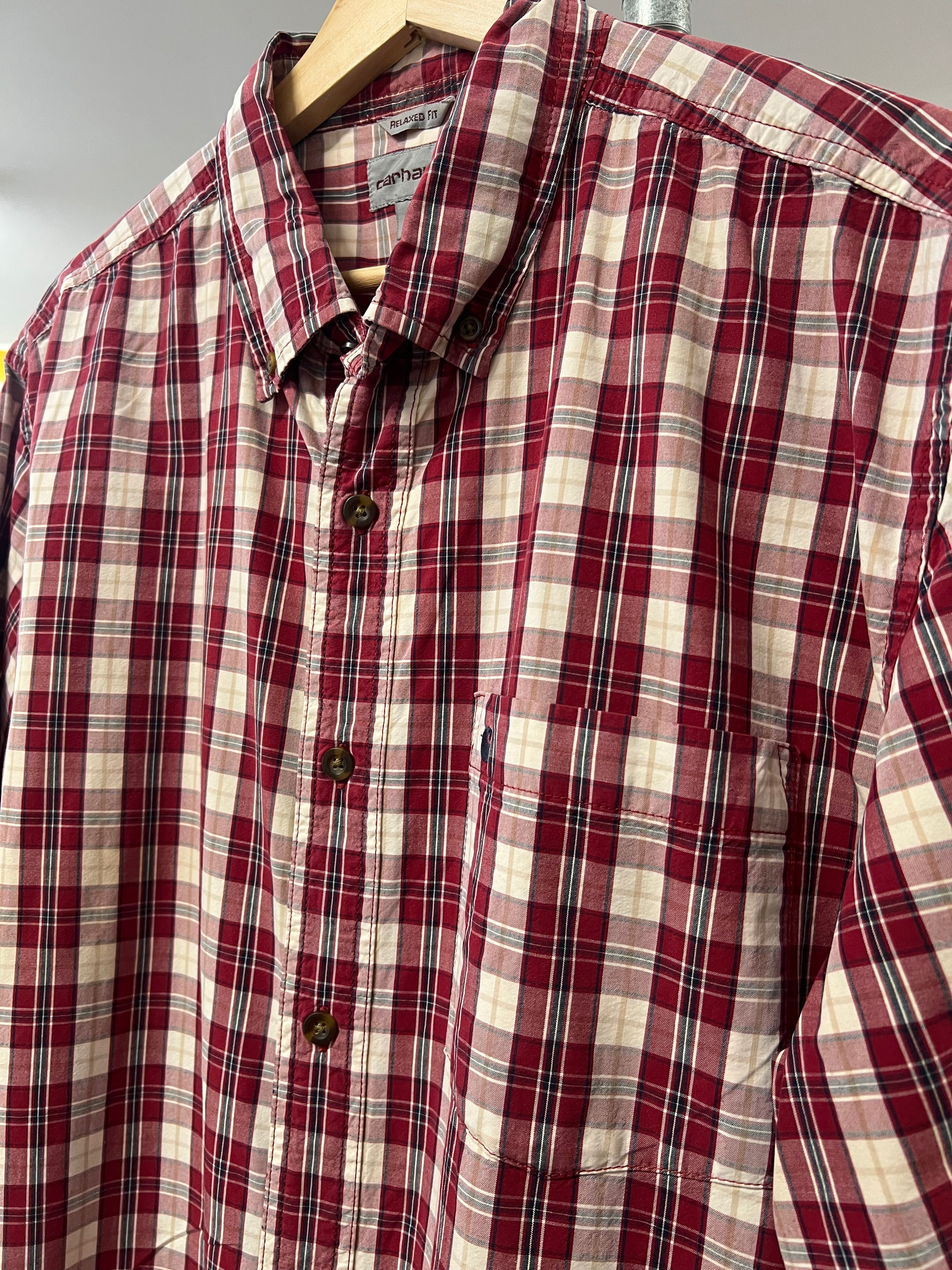 [L] Carhartt Relaxed Fit Red/White SS