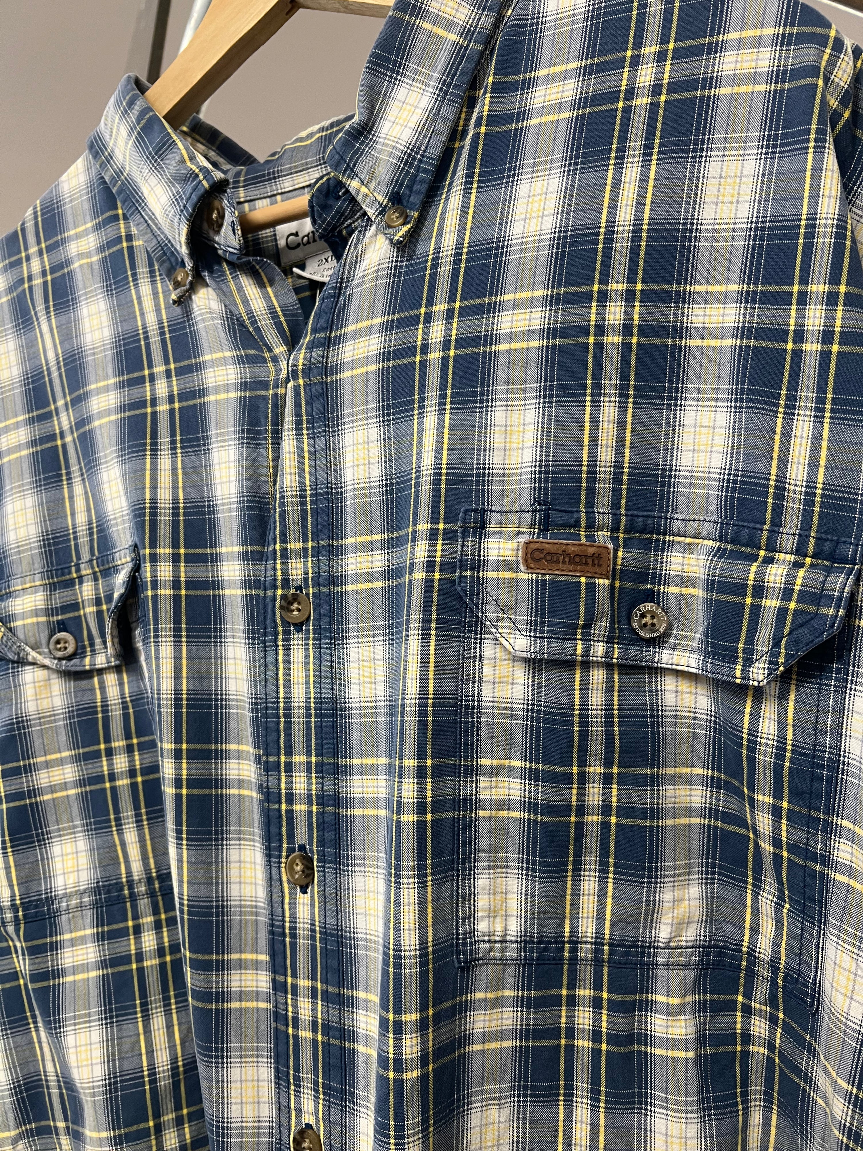 [2XL] Carhartt Heavy SS Blue Button Up