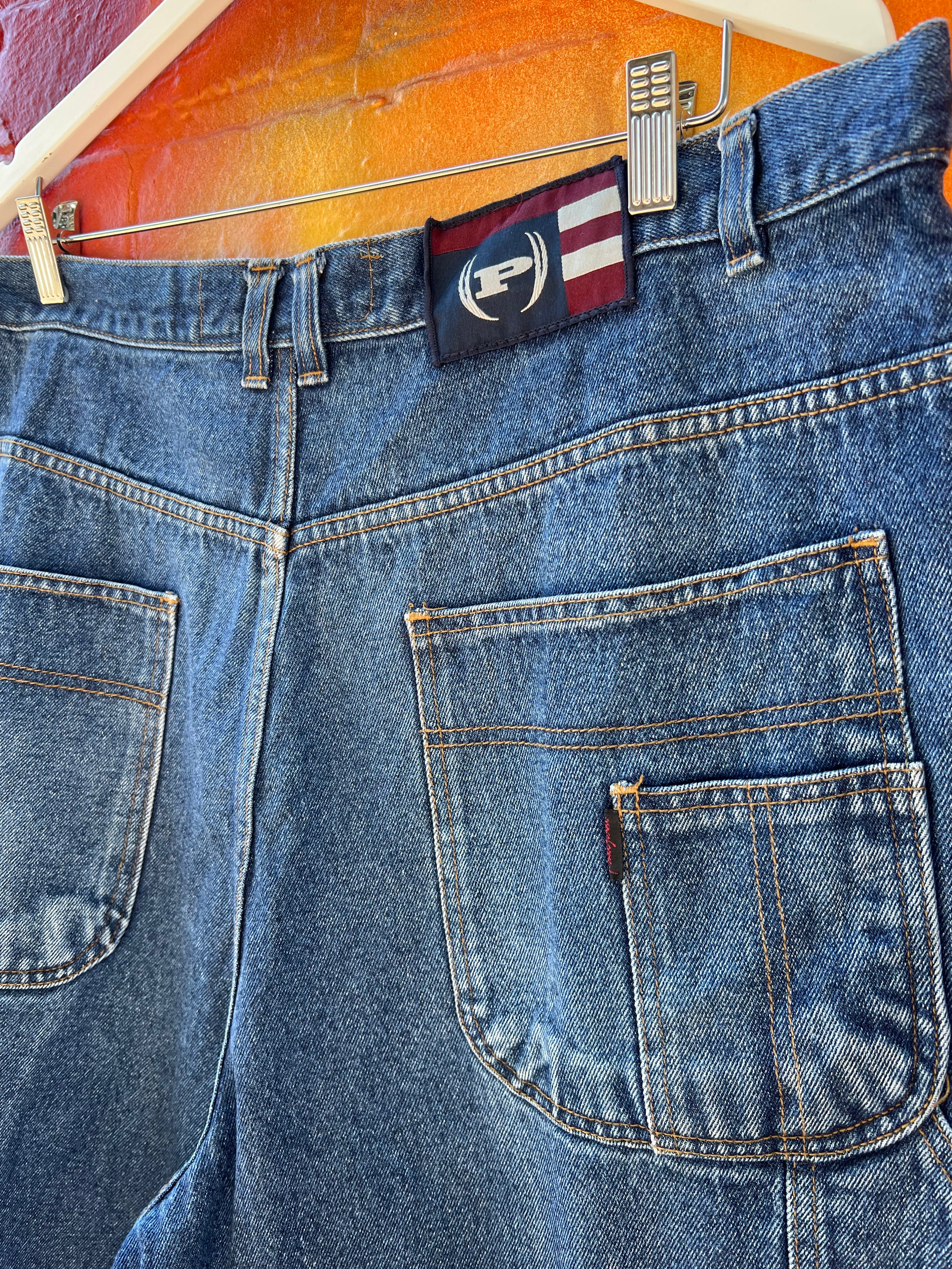 40 - Phat Farm Blue Denim Carpenter Shorts Double Pocket