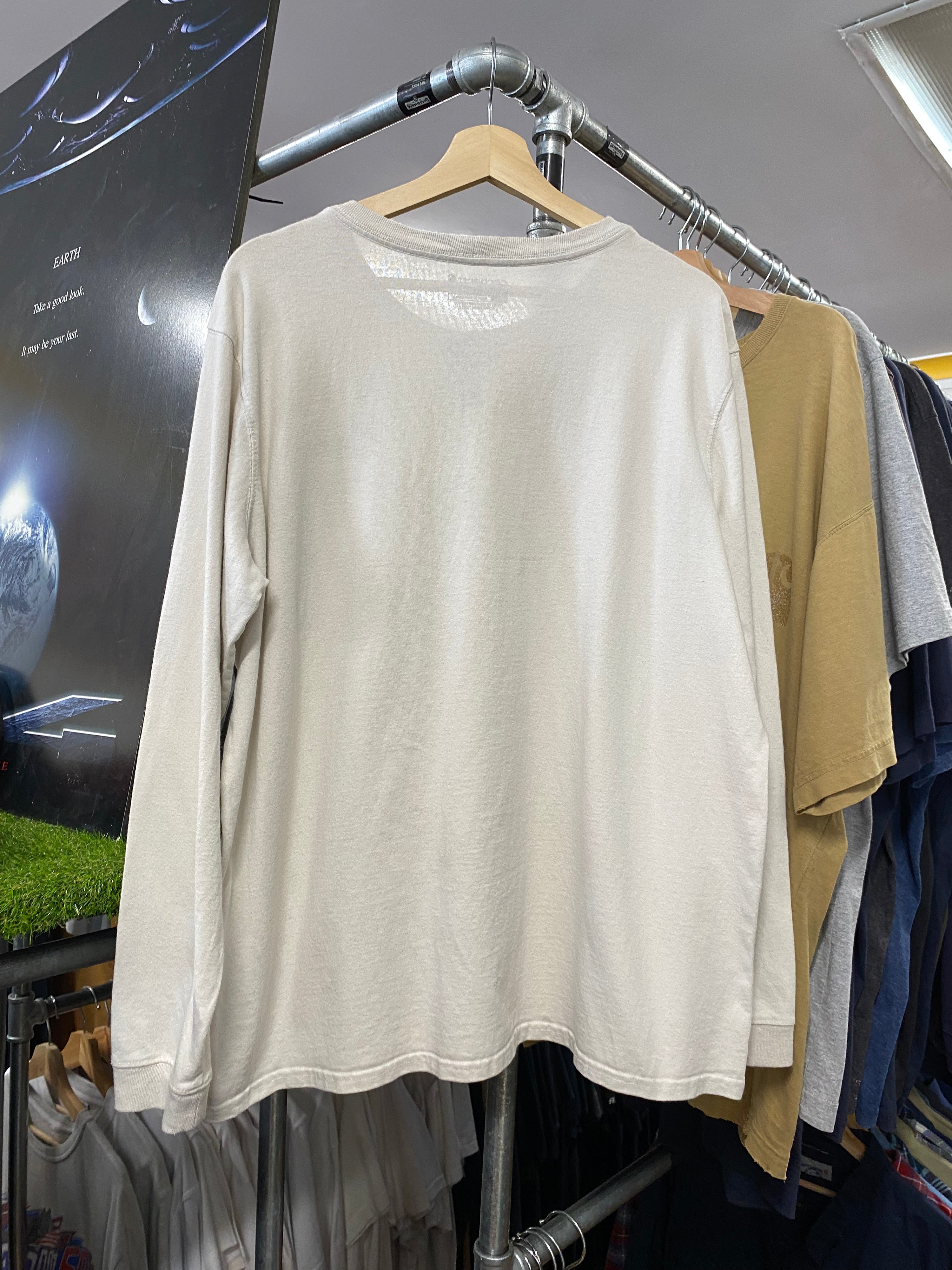 [XL] Carhartt Cream Spellout LS Pocket Tee