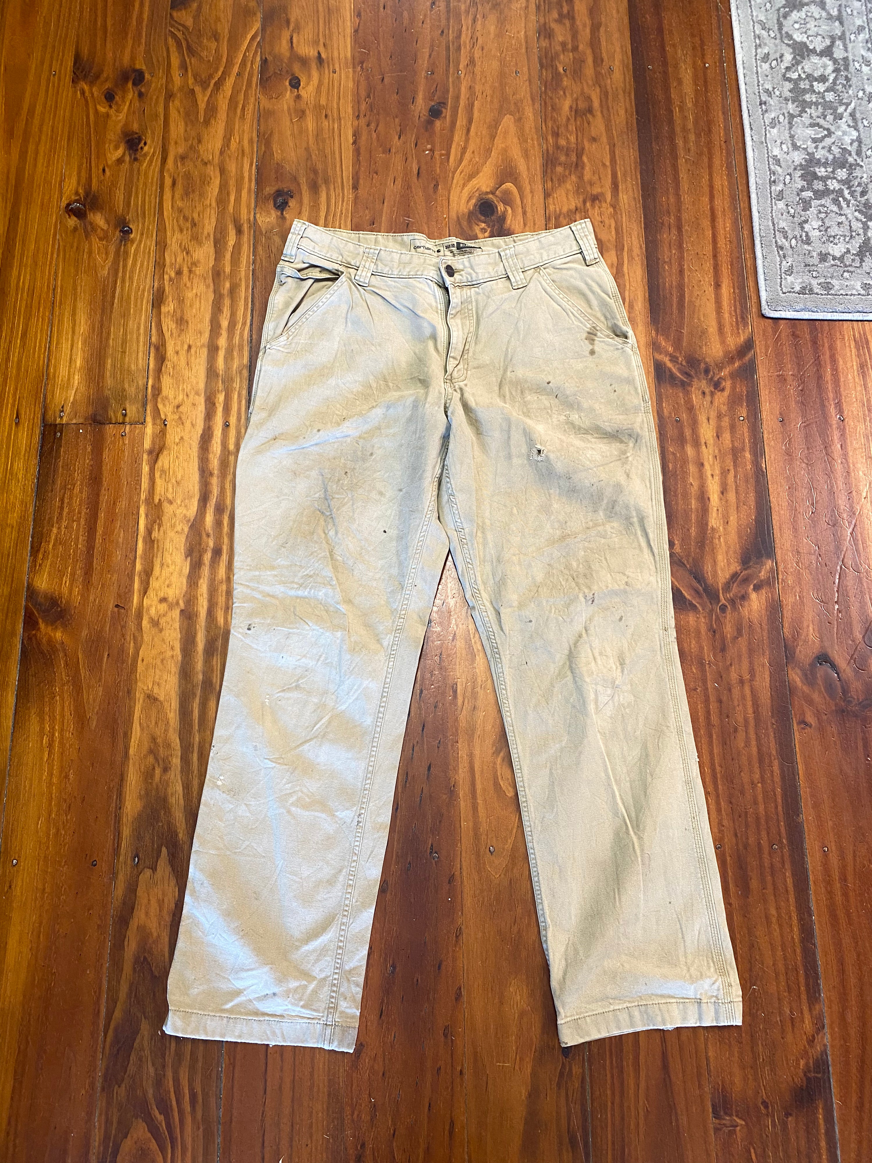 [34] Carhartt Khaki Carpenter Pants Relaxed Fit 34x32