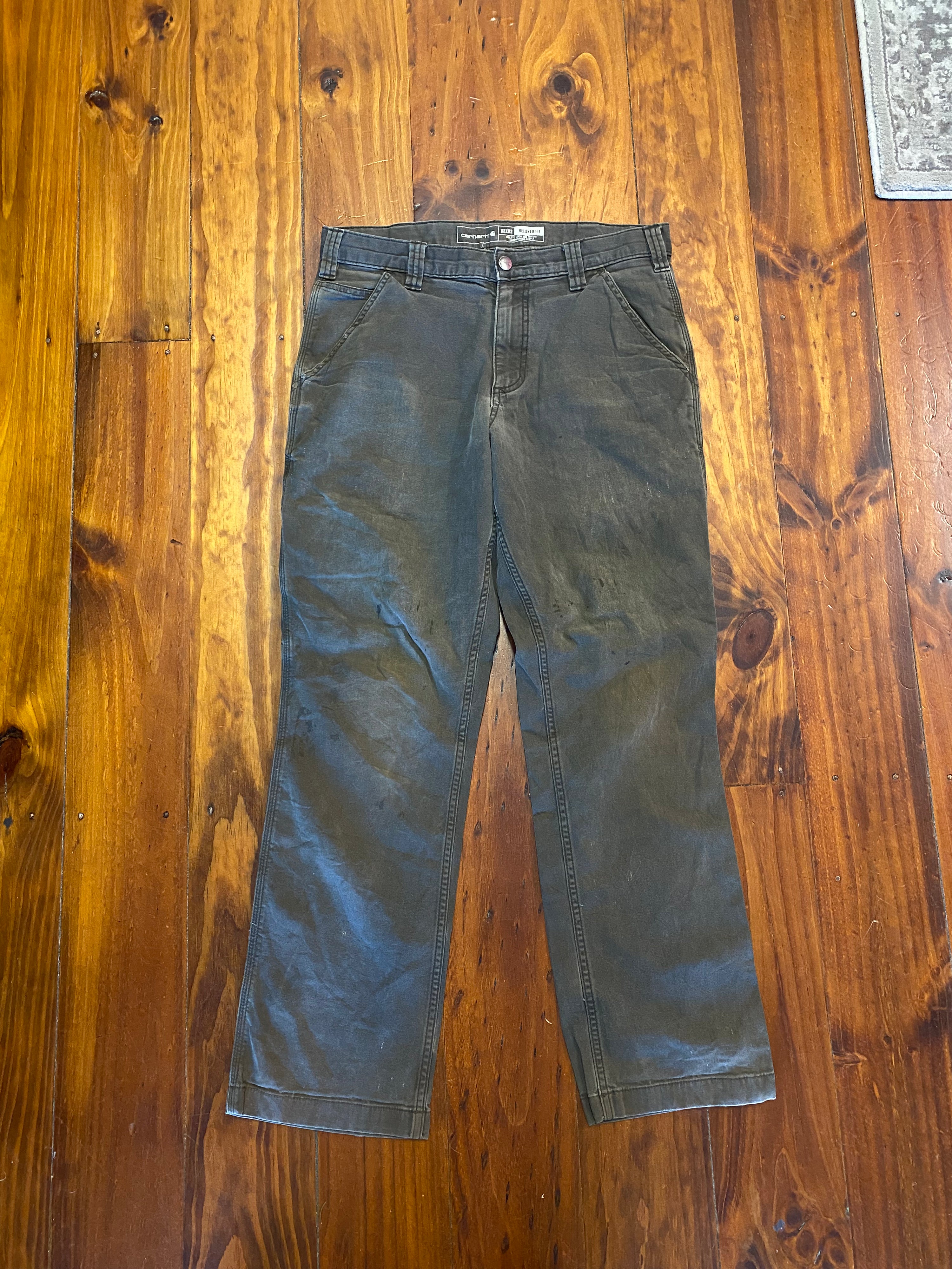 [32] Carhartt Worn Black Carpenter Pants 32x32 Relaxed Fit