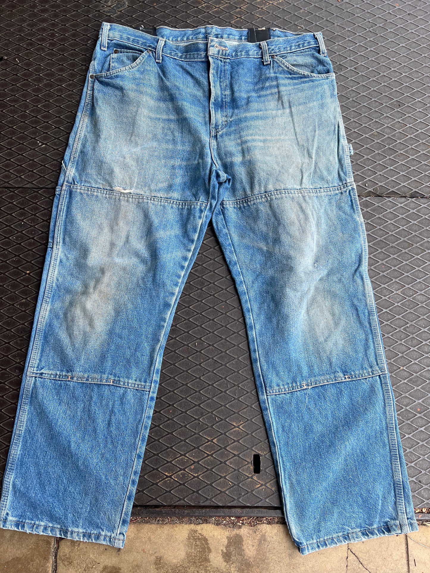 38x30 Dickies Double Knees Light Blue Repaired