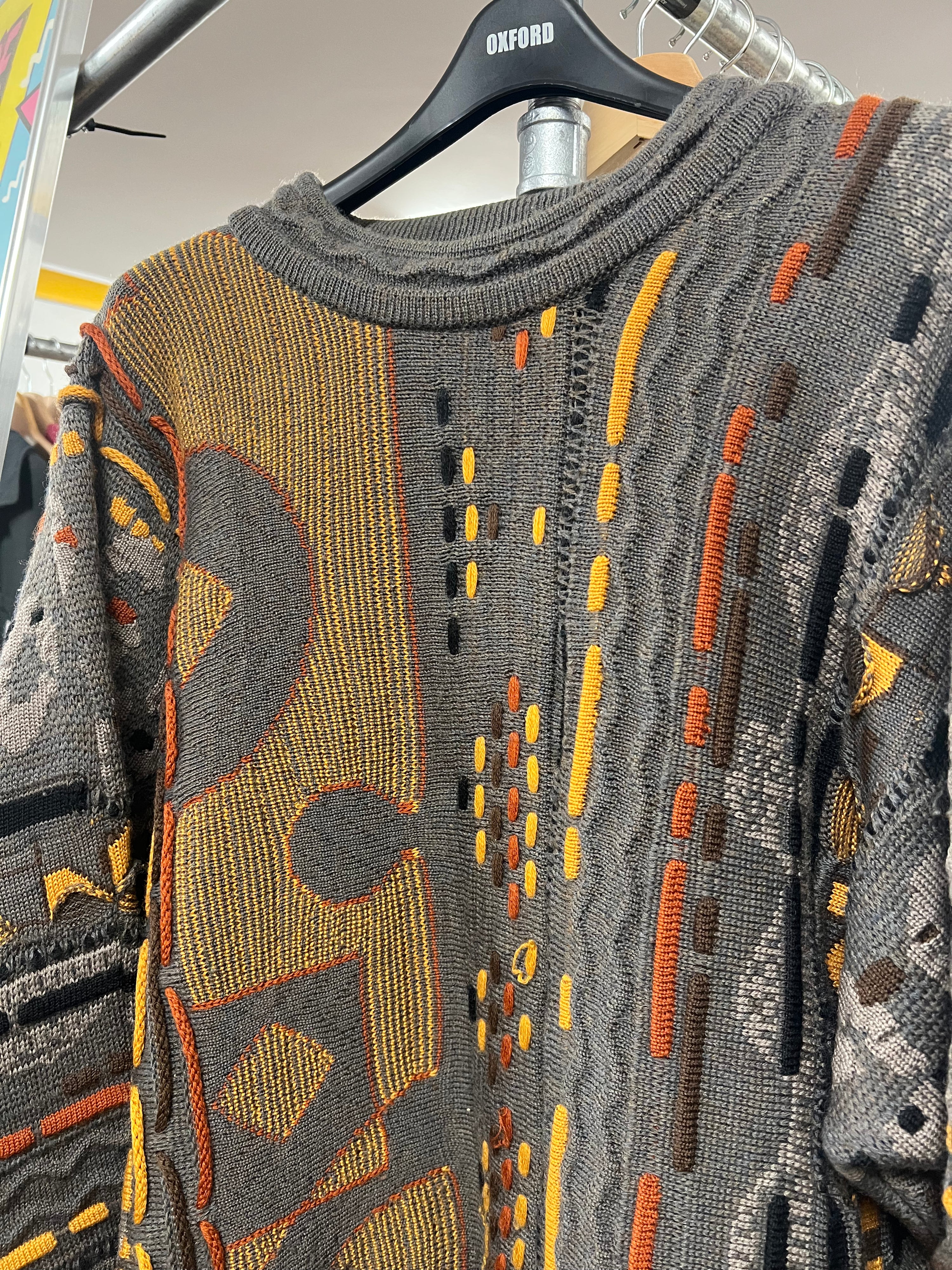 M - Vintage Coogi Desert Art Heavy Wool Jumper