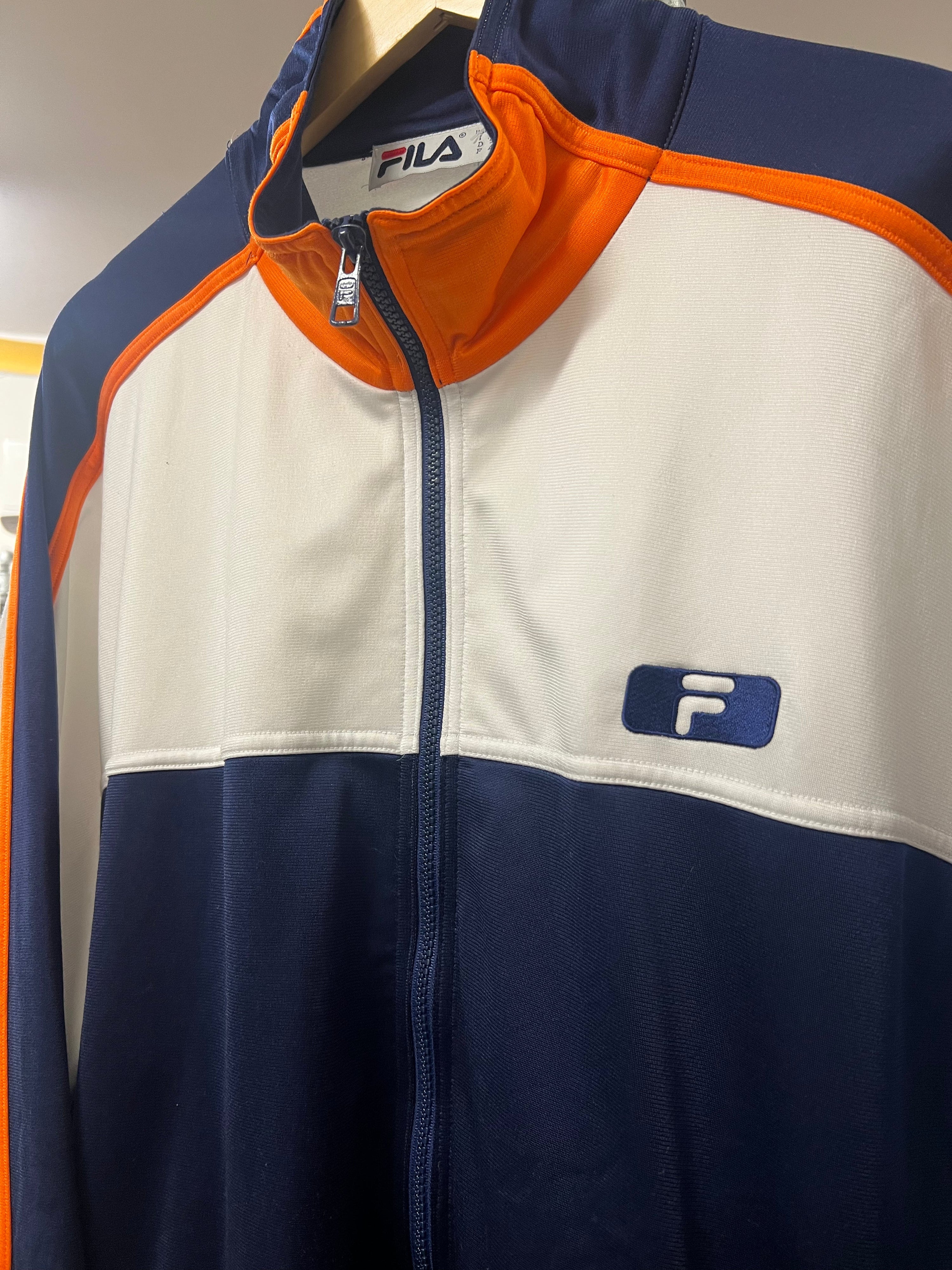 XL - 2000s Fila Blue/White/Orange Zip Up