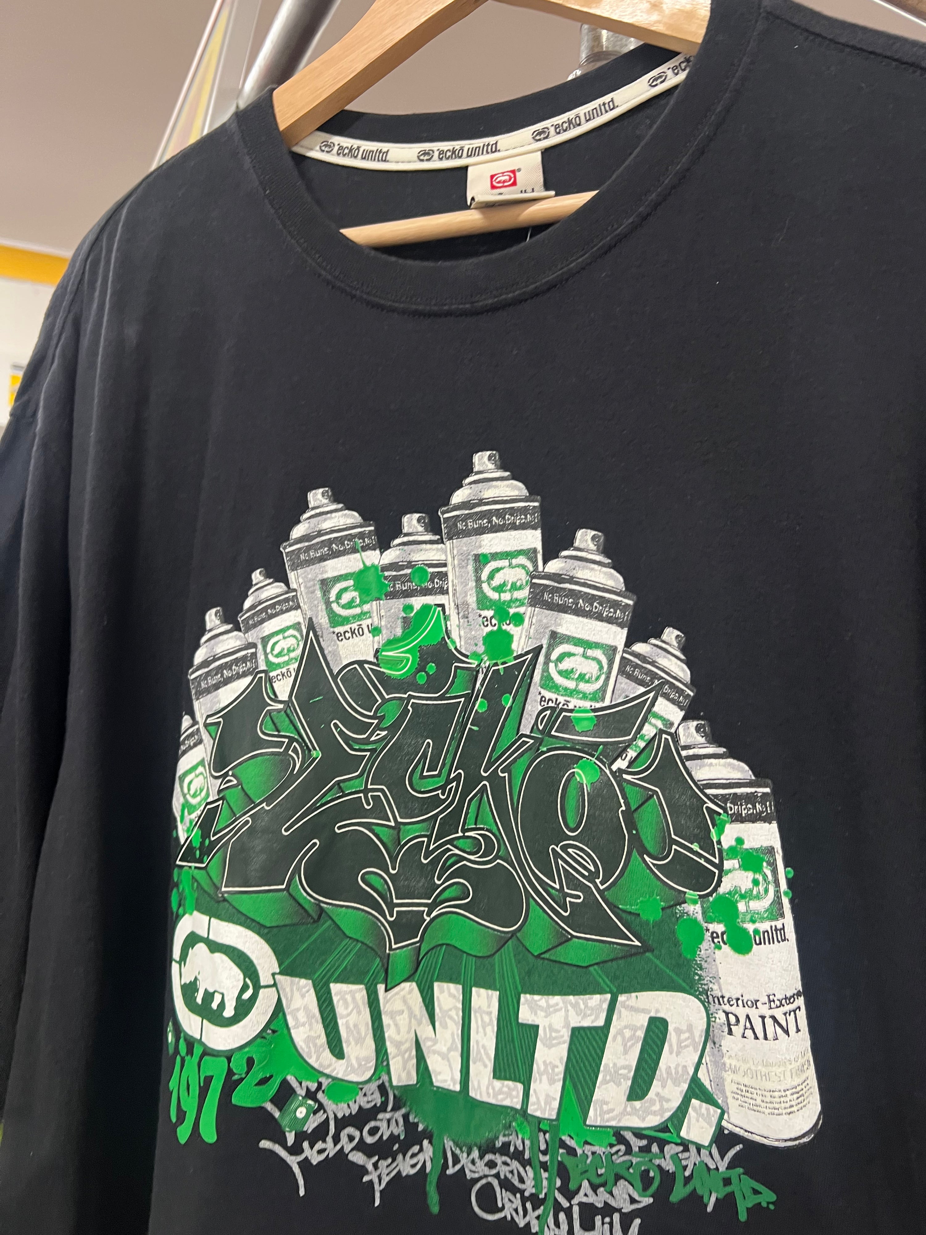 2XL - ECKO Unltd 9 Spray Can Black Tee