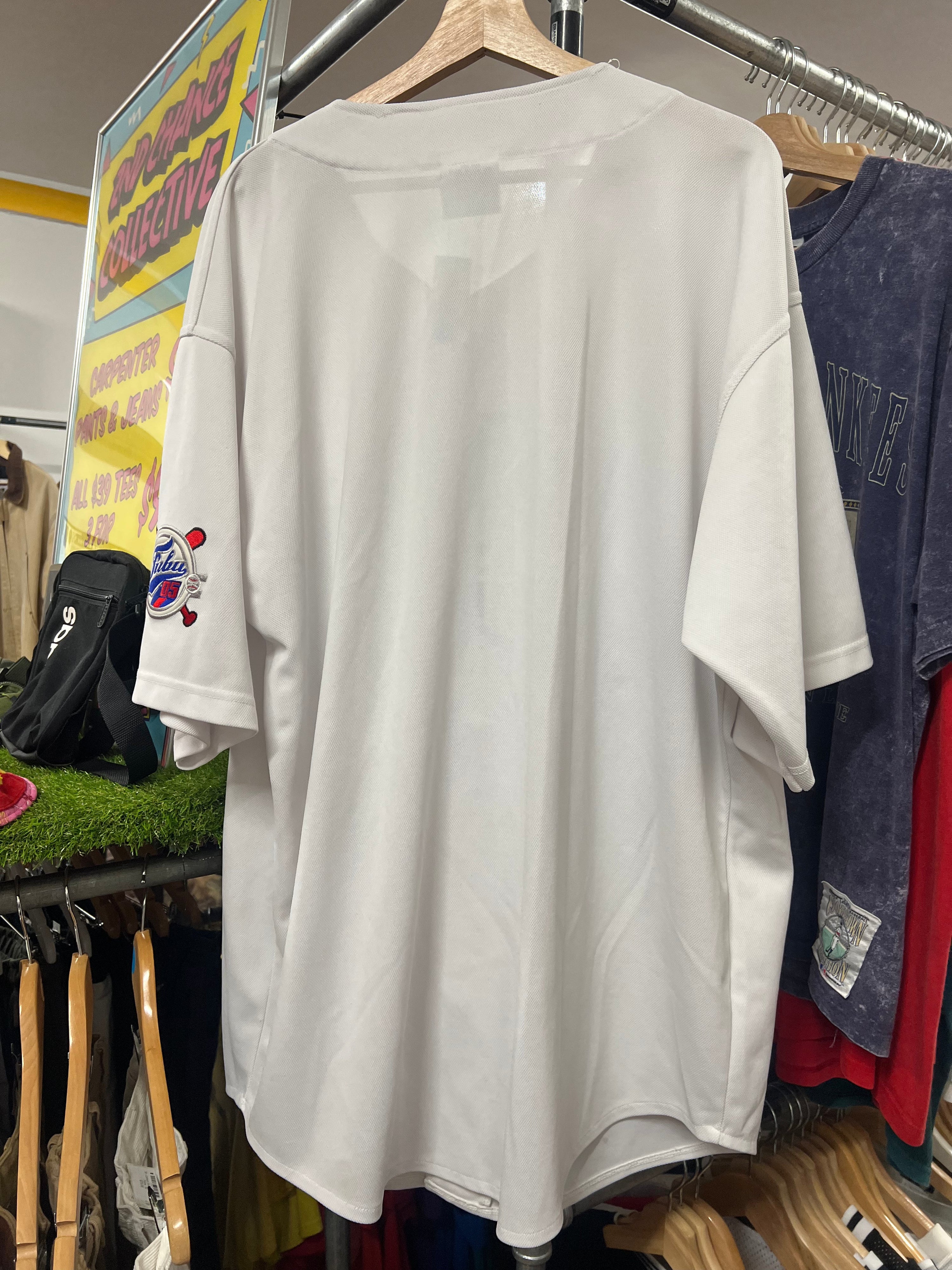 XL - FUBU White Spellout Baseball Jersey