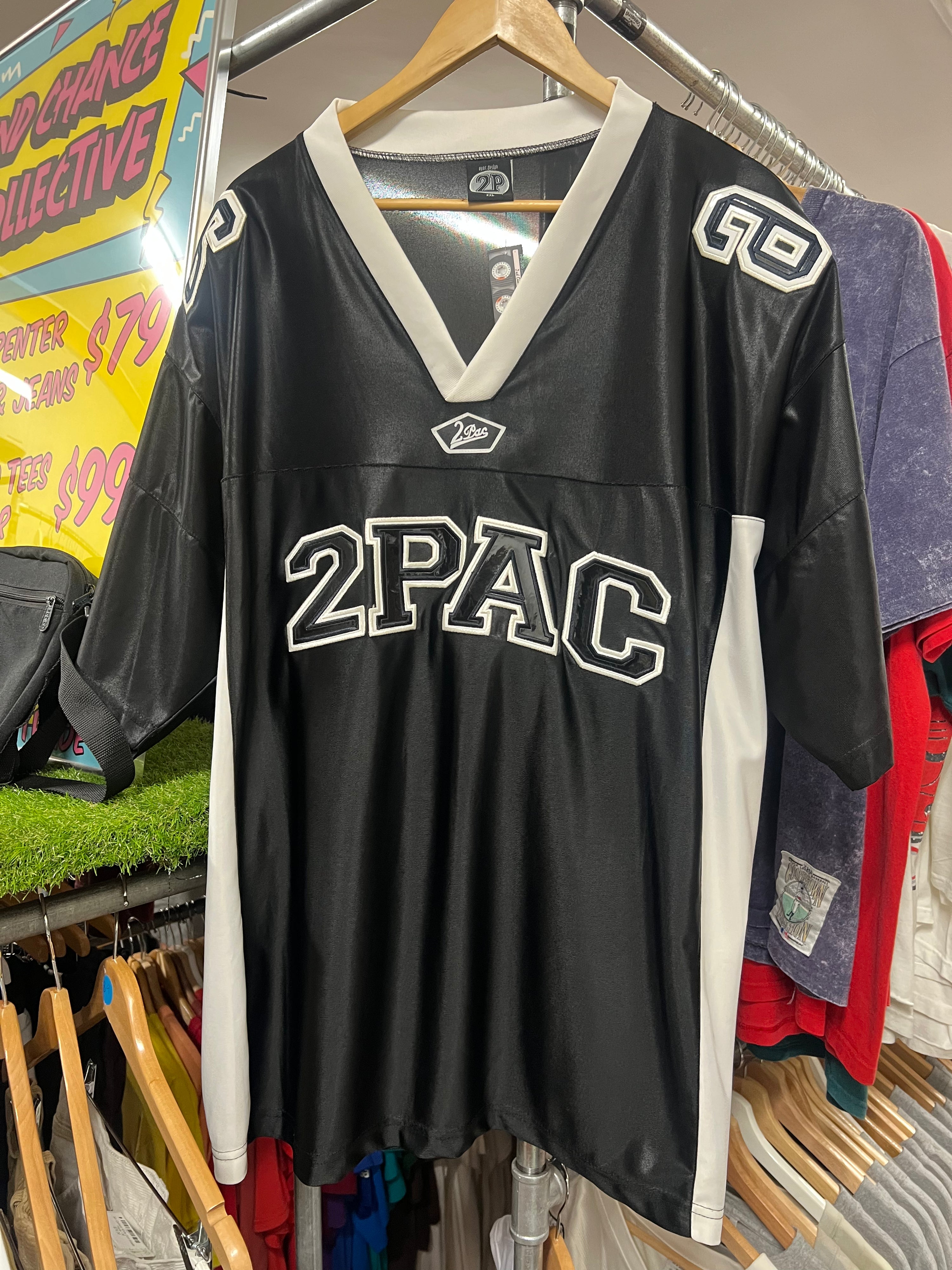 2XL - 2Pac #96 Black/White Jersey