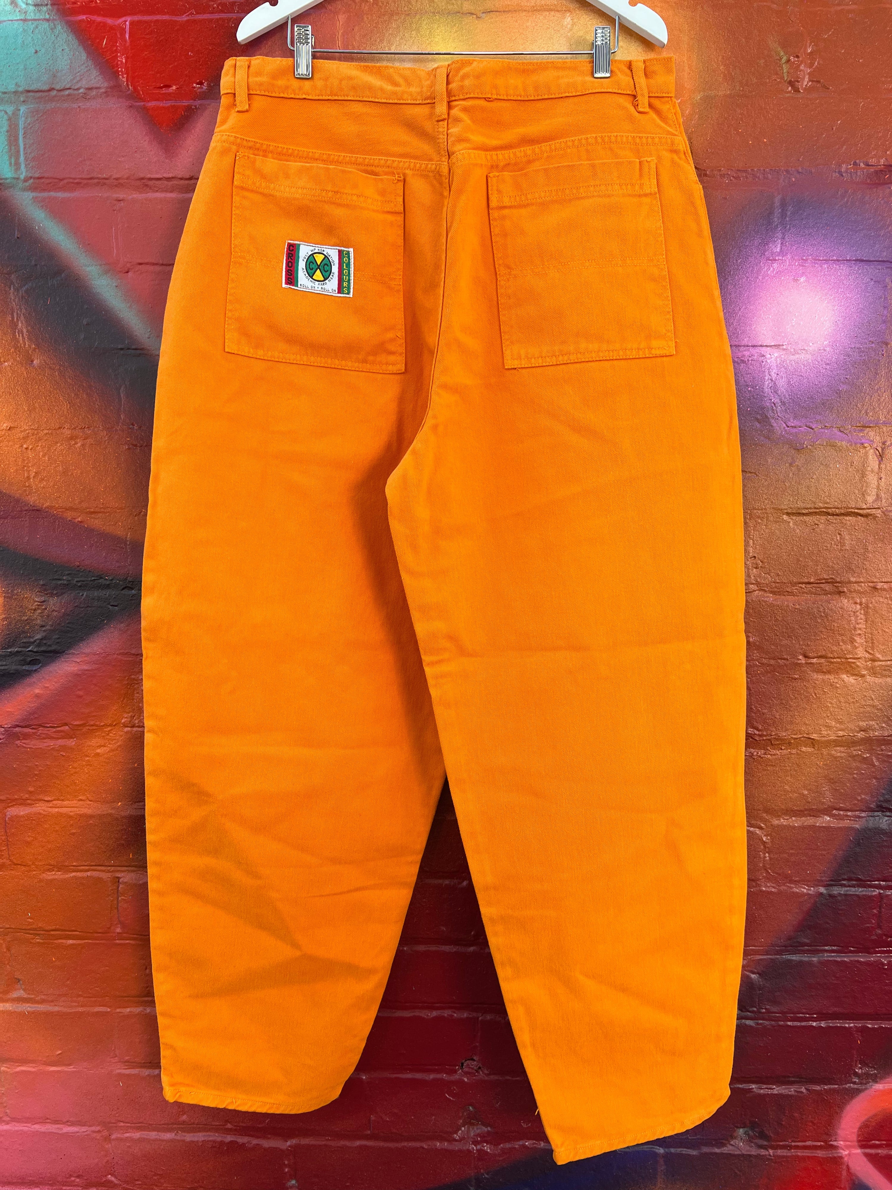 40 - 1990s BNWT Cross Colours Orange Jeans