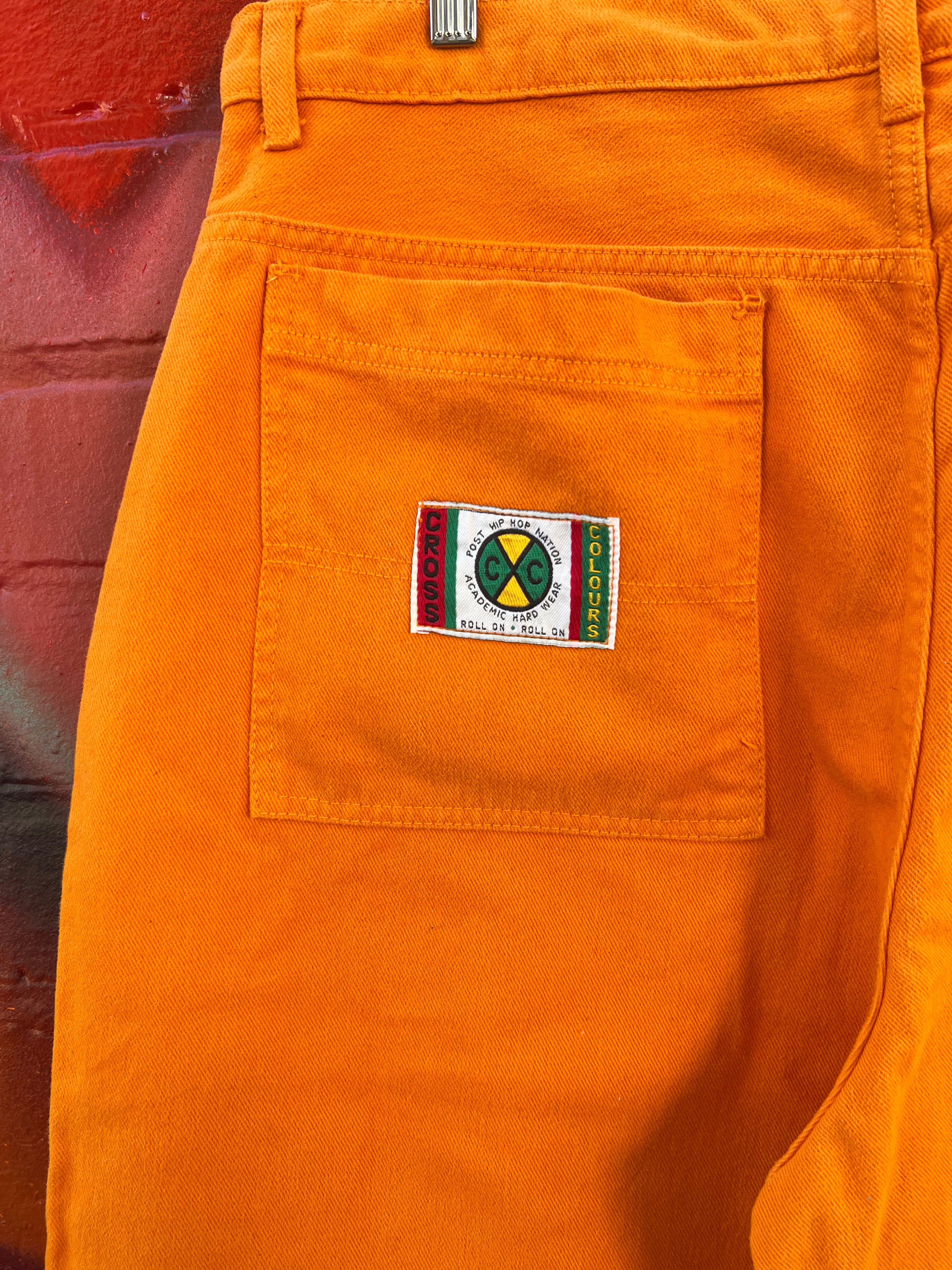 40 - 1990s BNWT Cross Colours Orange Jeans