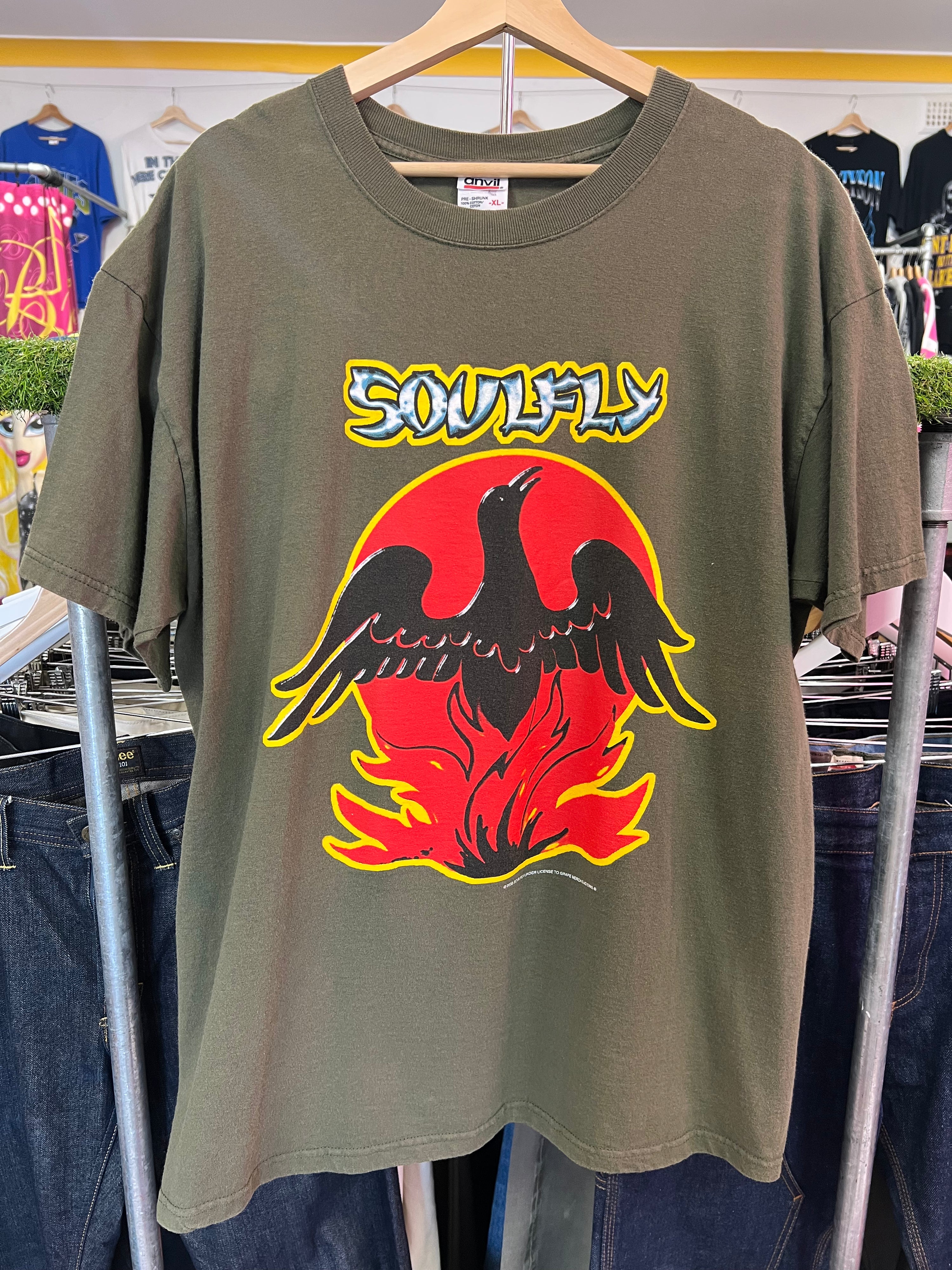 XL - 2000 Soulfly: Back To The Primitive Green Double Sided Tshirt