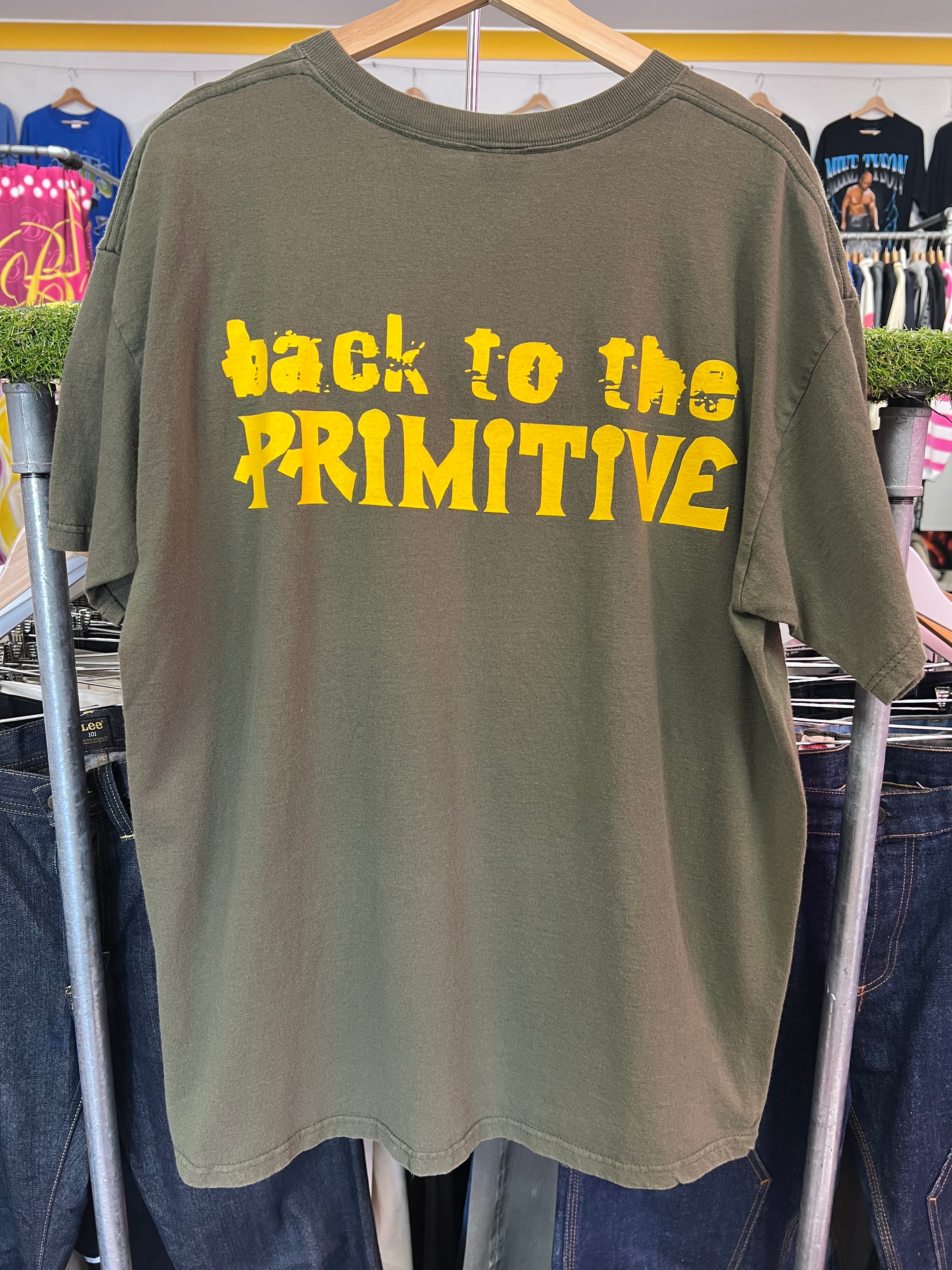 XL - 2000 Soulfly: Back To The Primitive Green Double Sided Tshirt