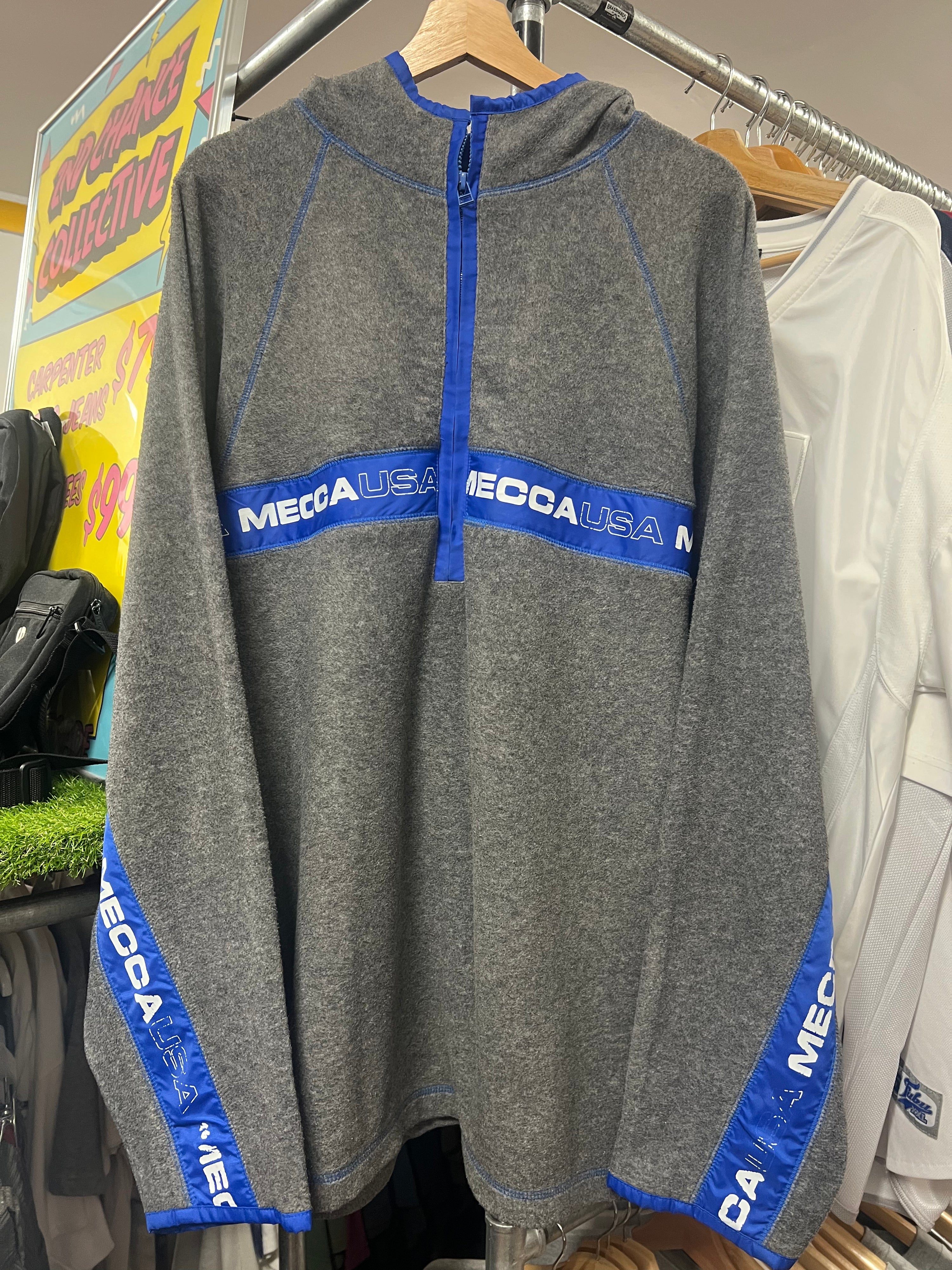 L - Vintage Mecca USA 1/2 Zip Hooded Fleece
