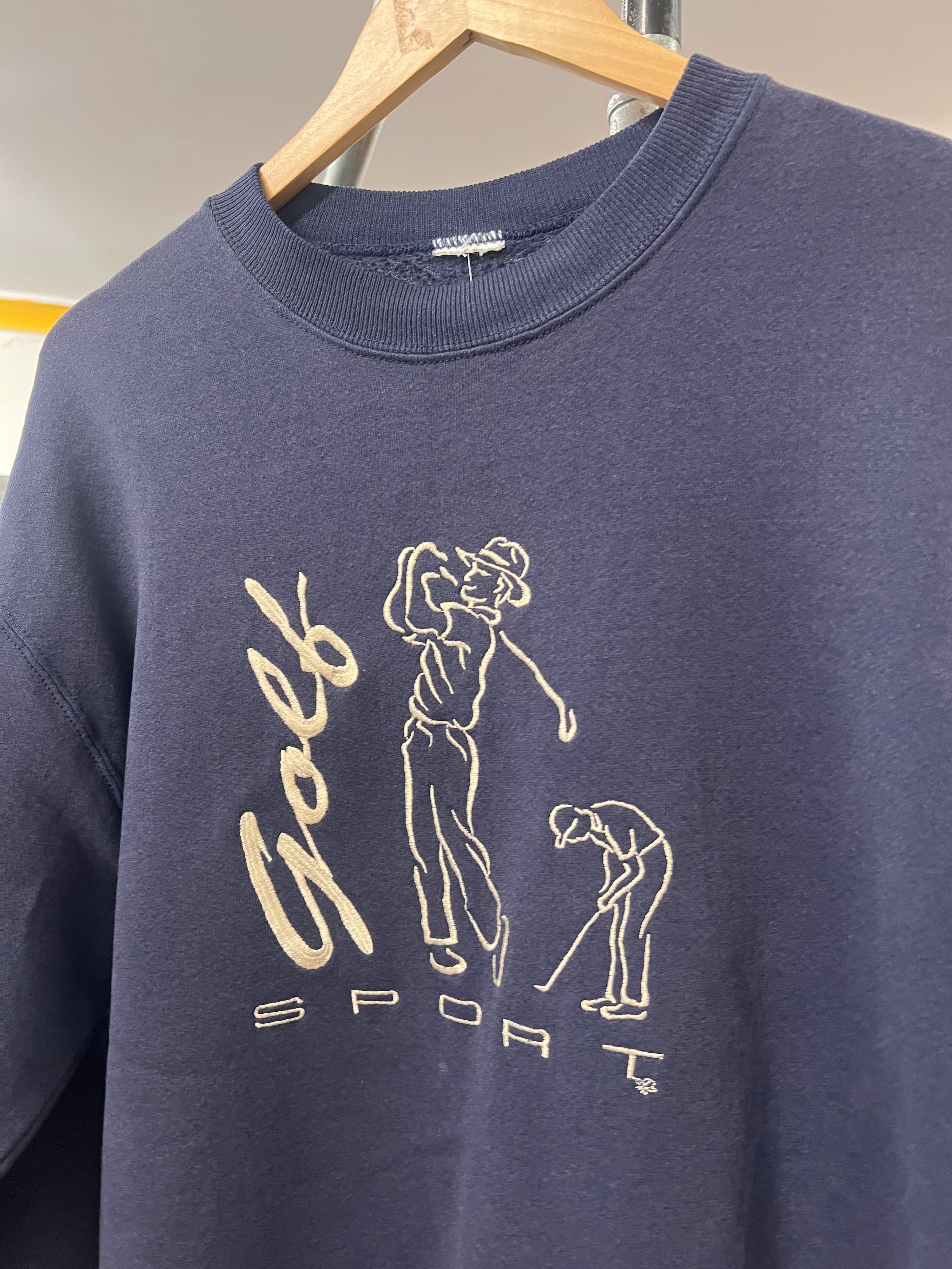 [M] Embroidered 'Golf Sport' Dark Blue Jumper