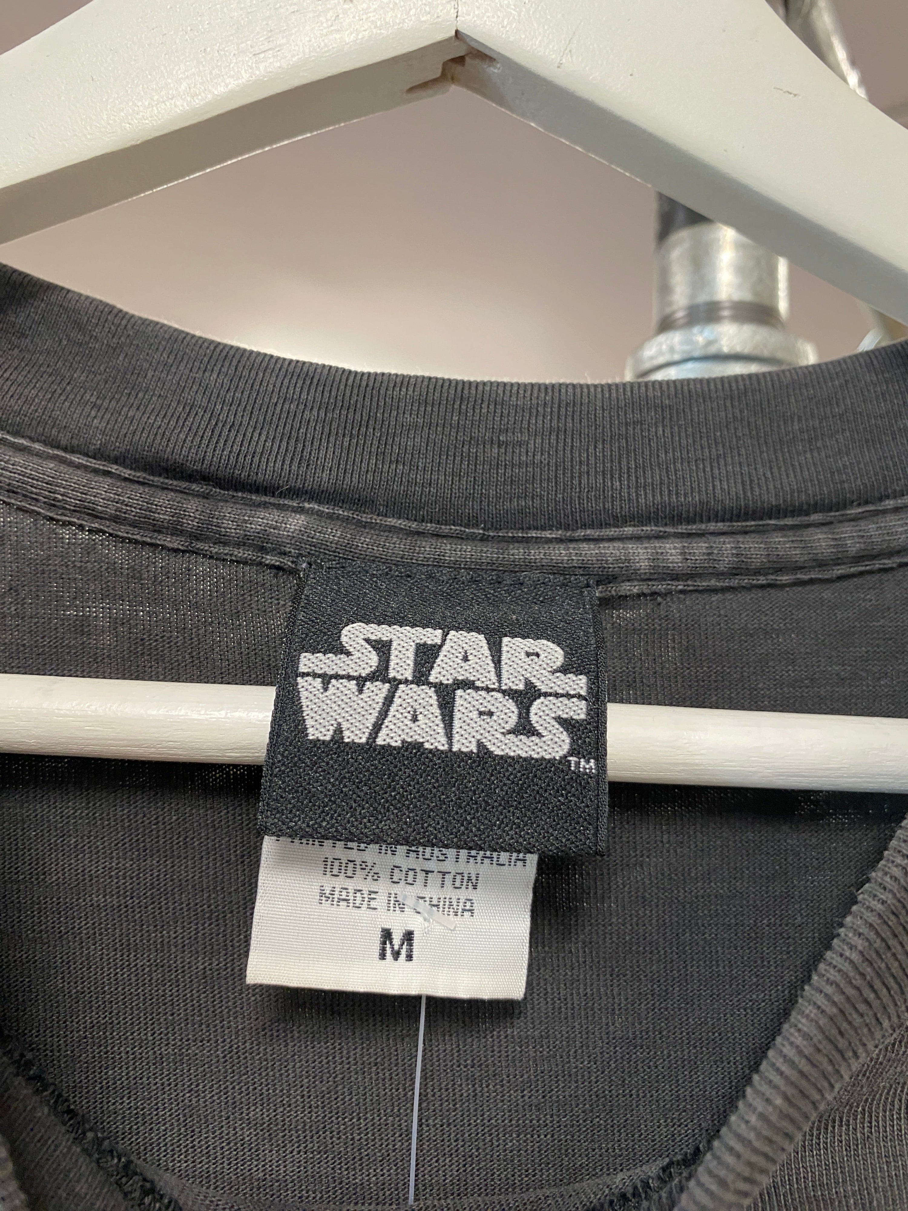 M - 1997 Star Wars 20th Anniversary Black Tee Gold Embelishments