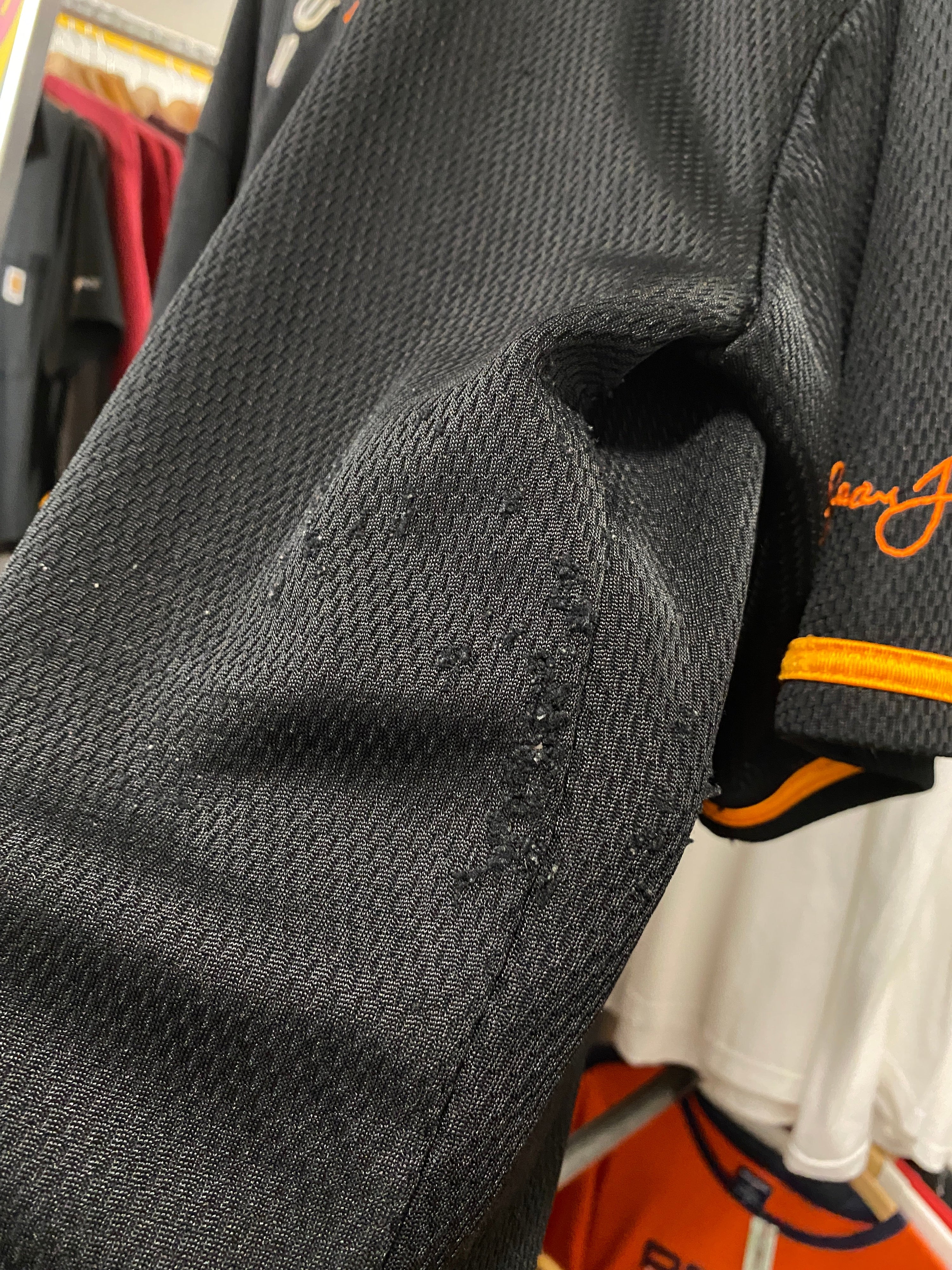 2XL - Sean John Black/Orange Baseball Jersey