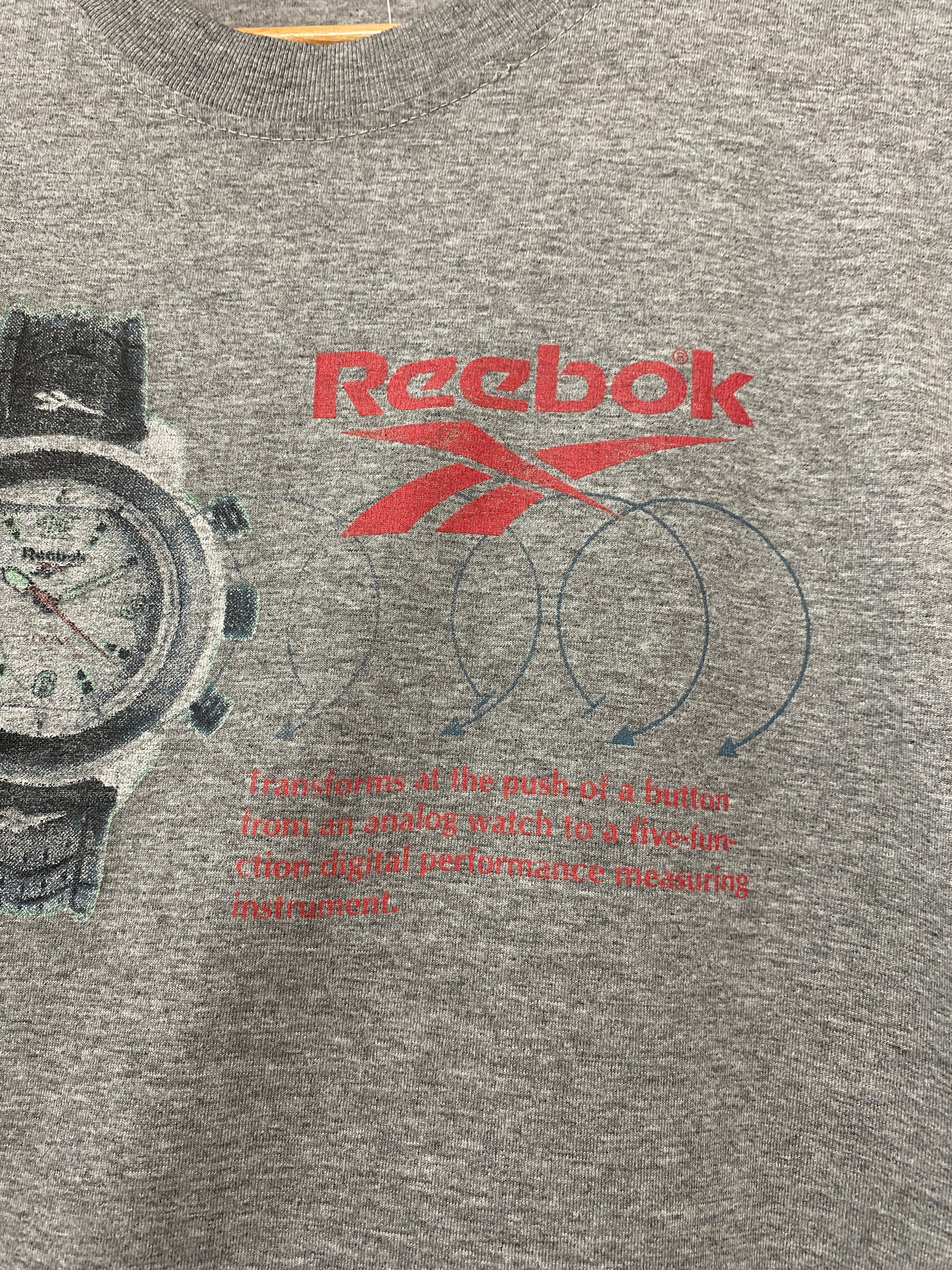 L - Vintage Reebok Analog-Digital Watch Grey Tee