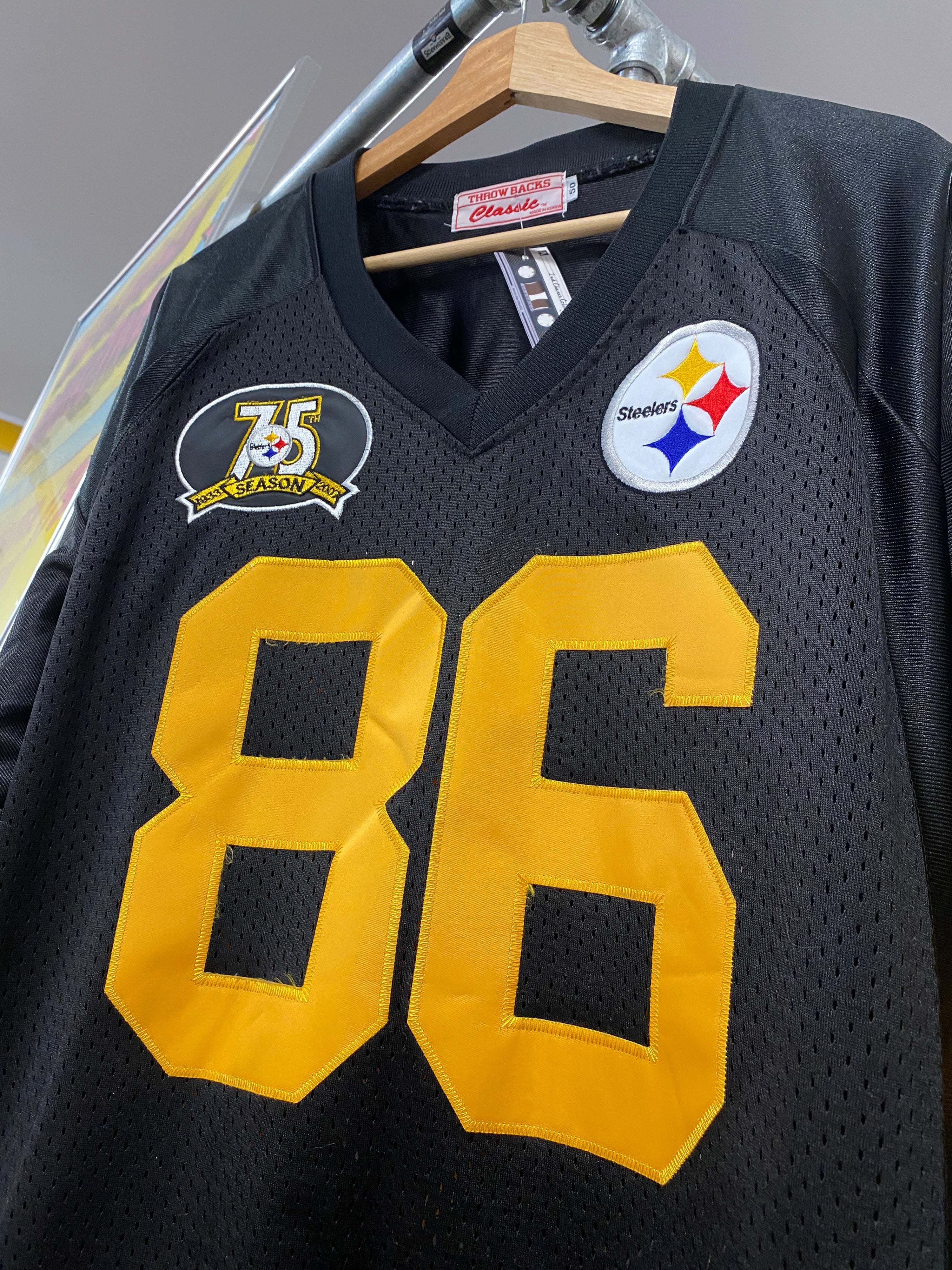 L - 2007 Pittsburgh Steelers #86 Ward Throwback Jersey