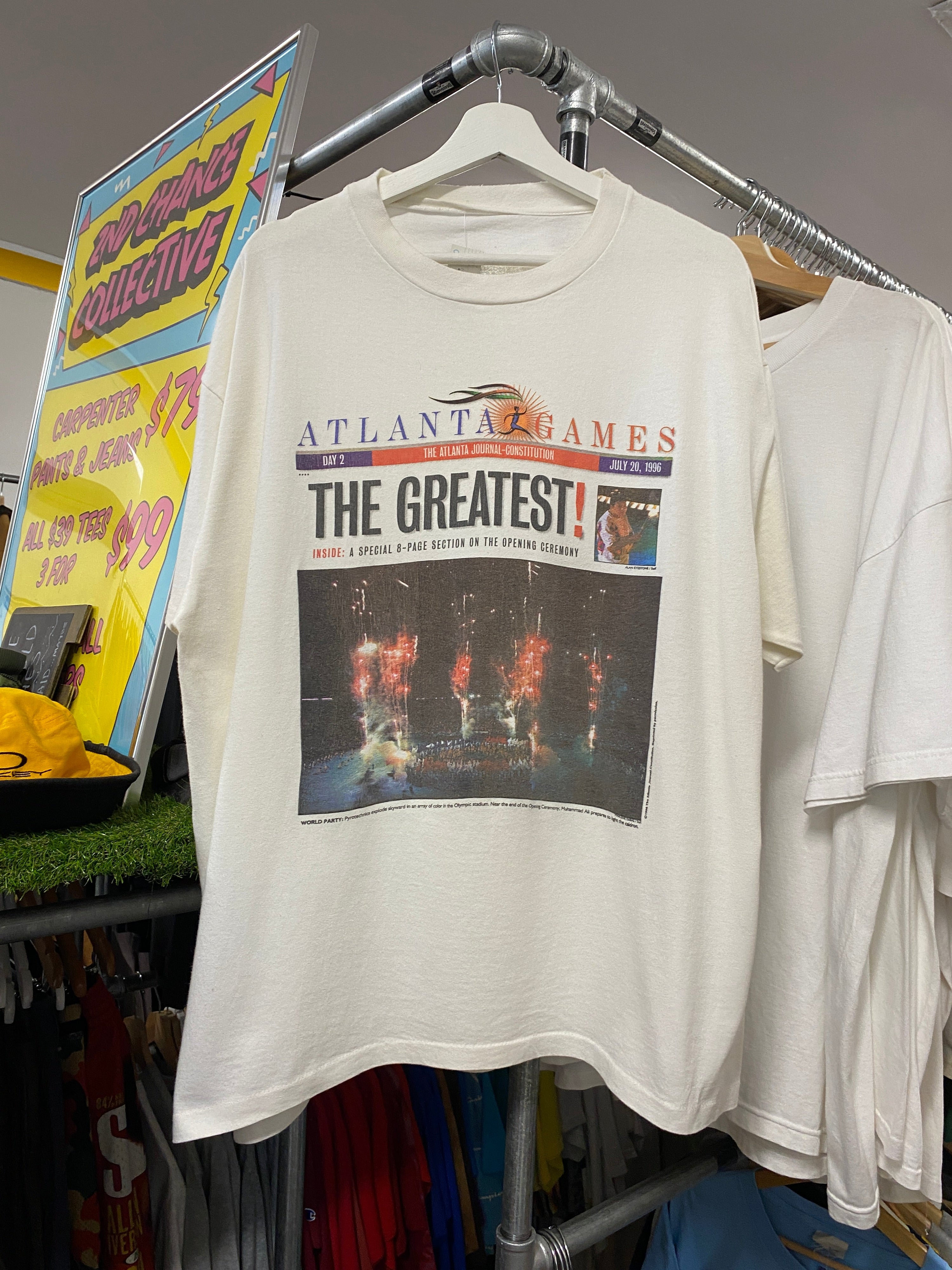XL - 1996 Atlanta Olympics 'The Greatest' Front Page White Tee