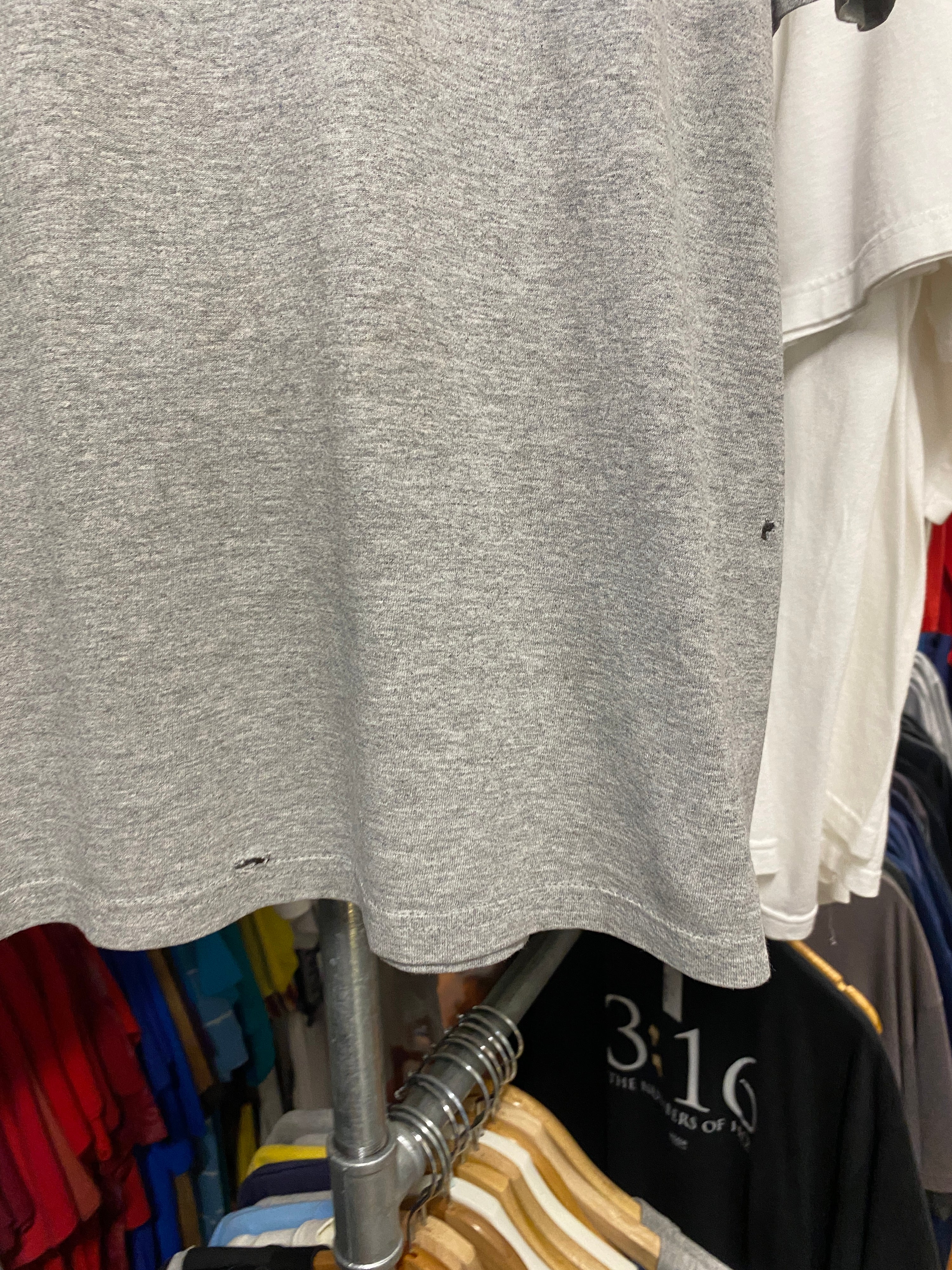 XL - 2000s Nike Dark Blue Stitch Style Big Centre Tick Grey Tee