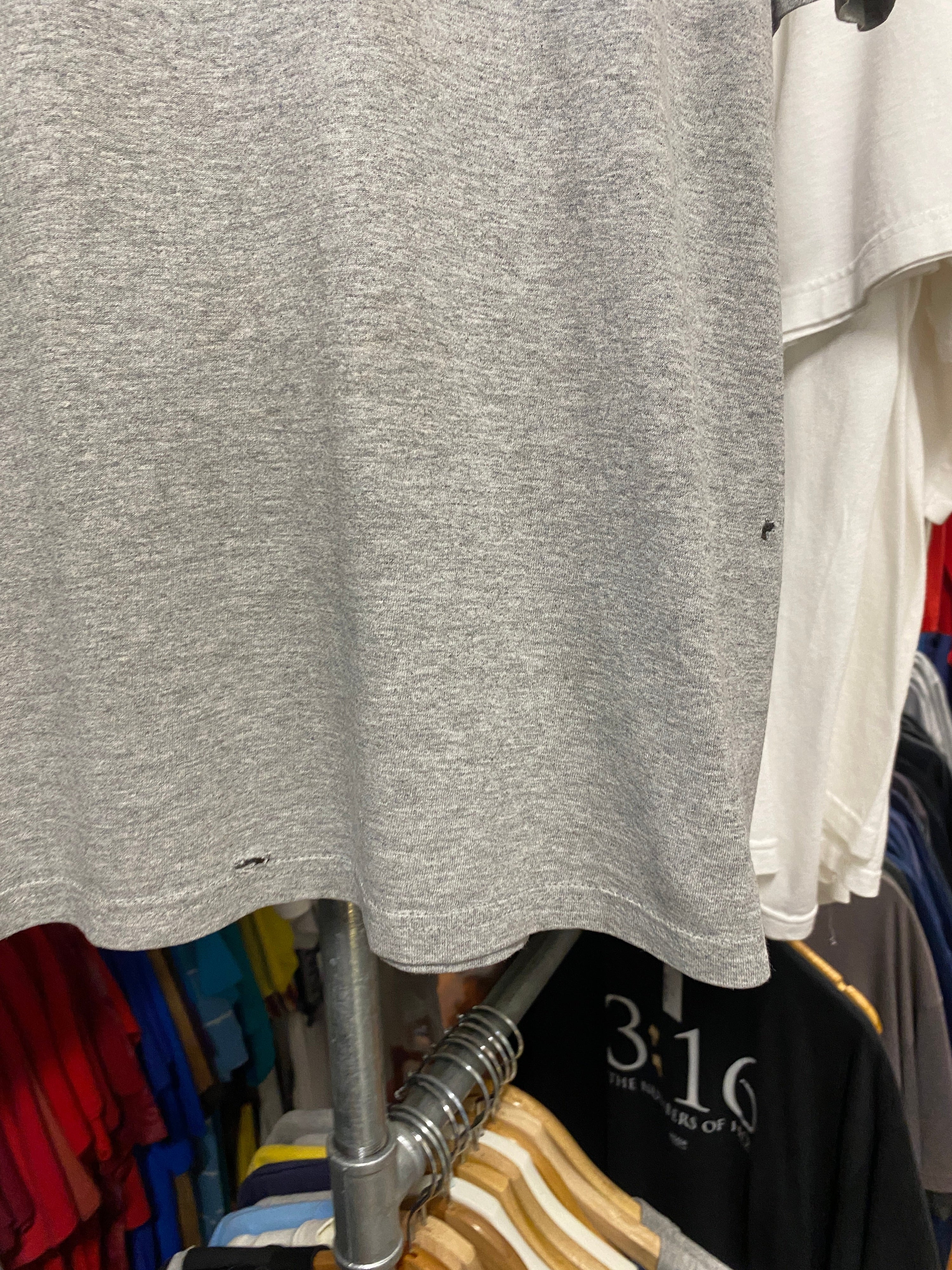 XL - 2000s Nike Dark Blue Stitch Style Big Centre Tick Grey Tee