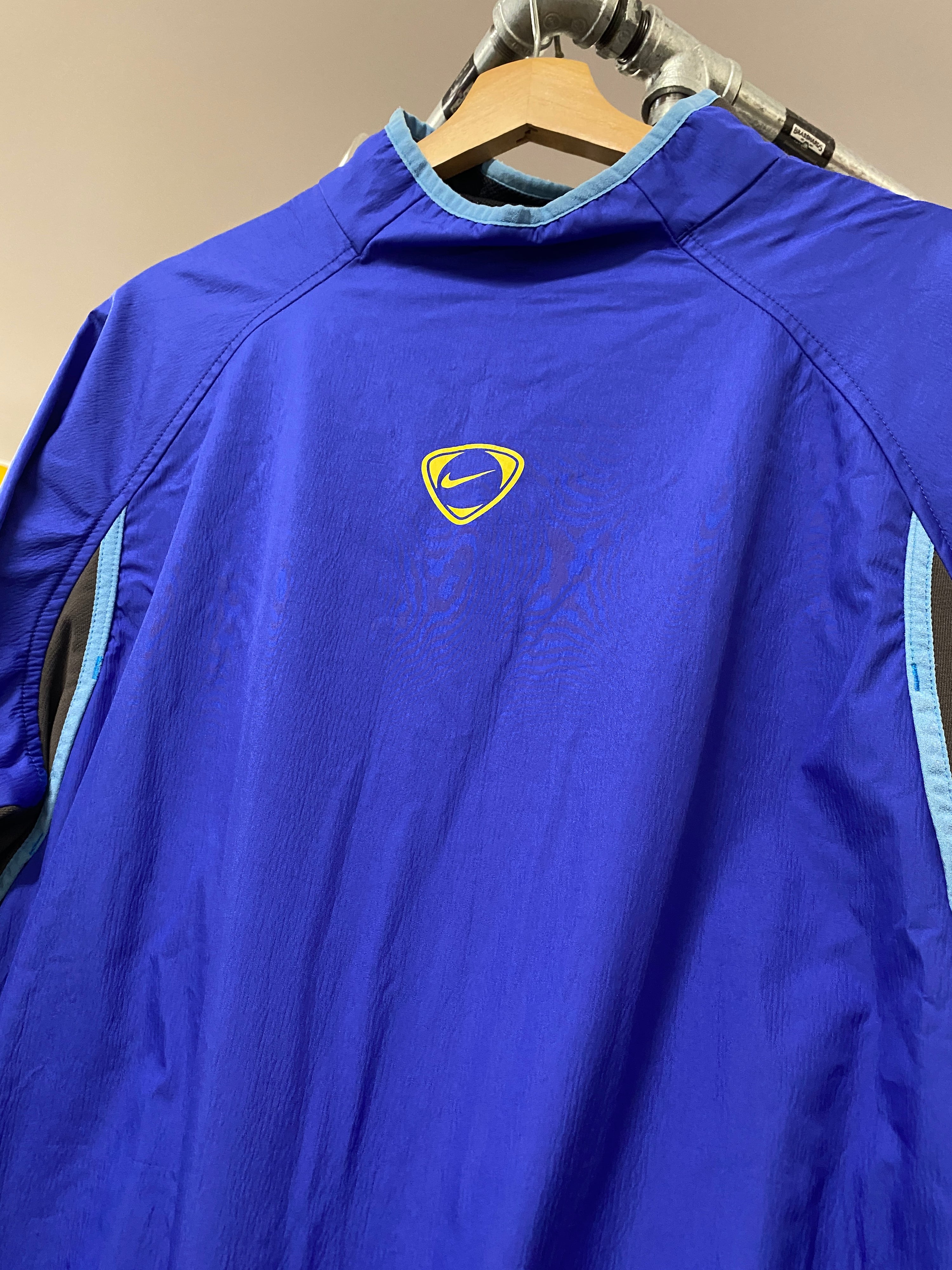 M - Nike Football Lightweight Collared Blue Jumper