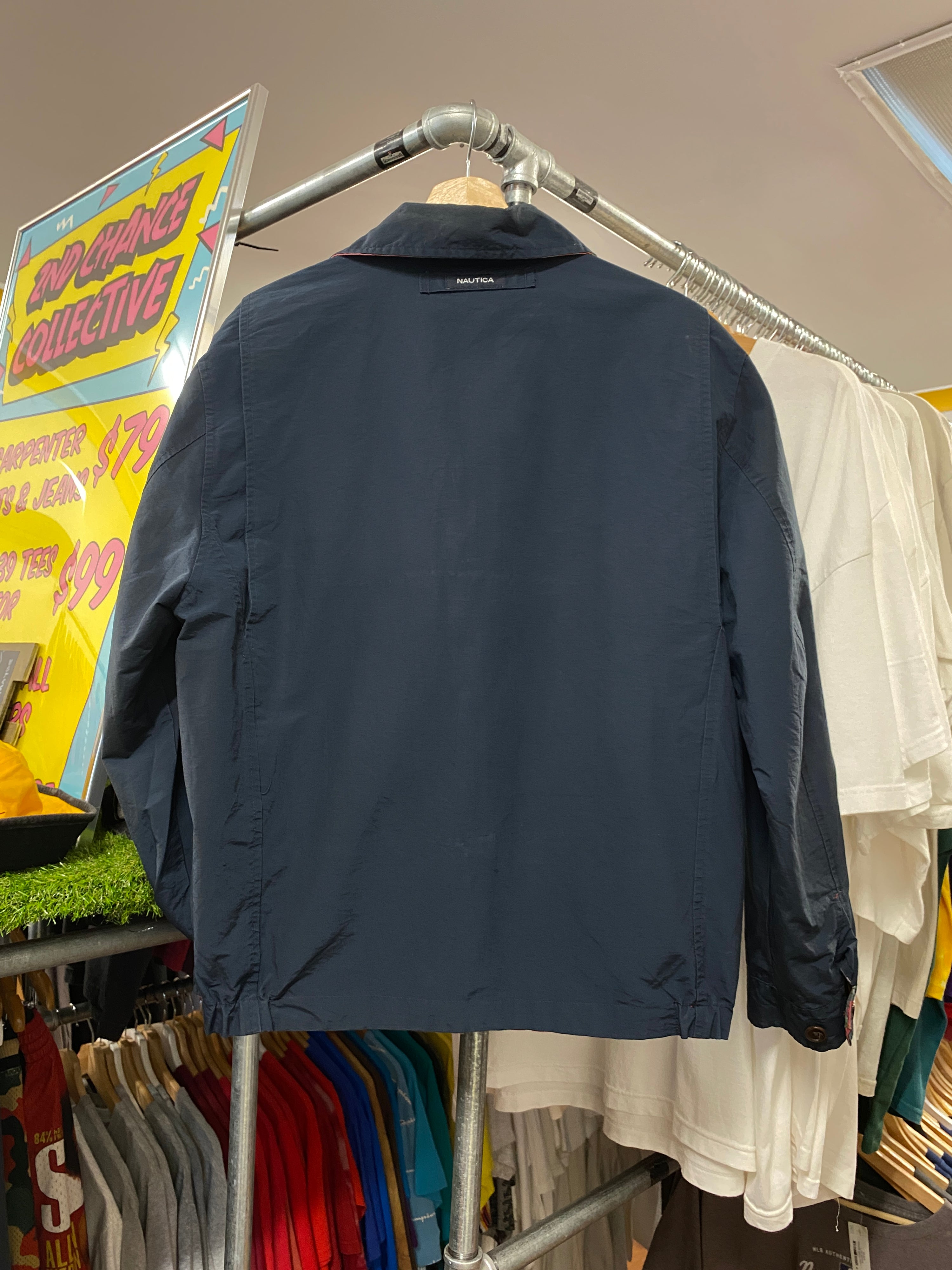 M - Nautica Reversable Lightweight Jacket Dark Blue/Colorful