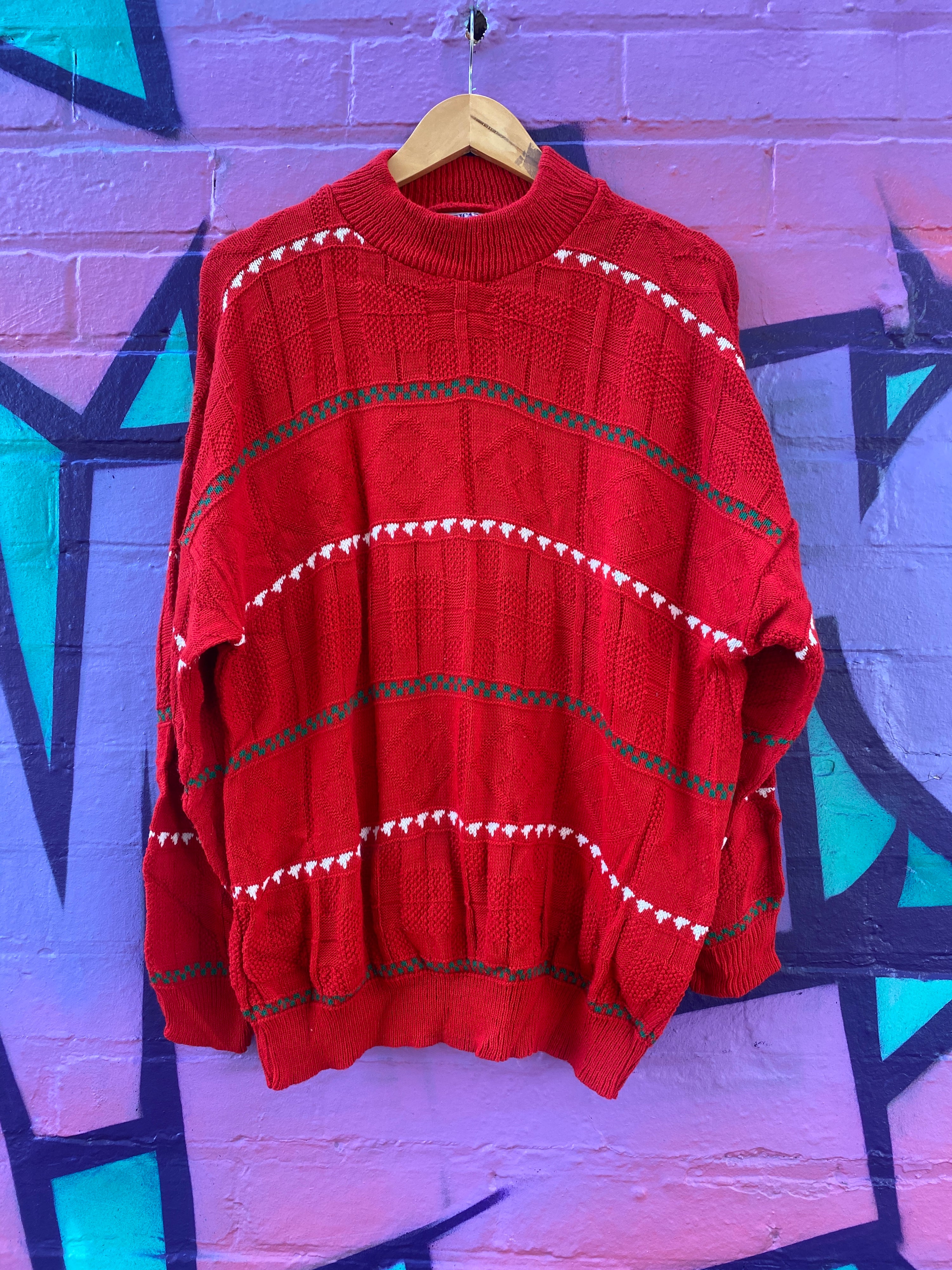 L - American Pride Red Knit Sweater