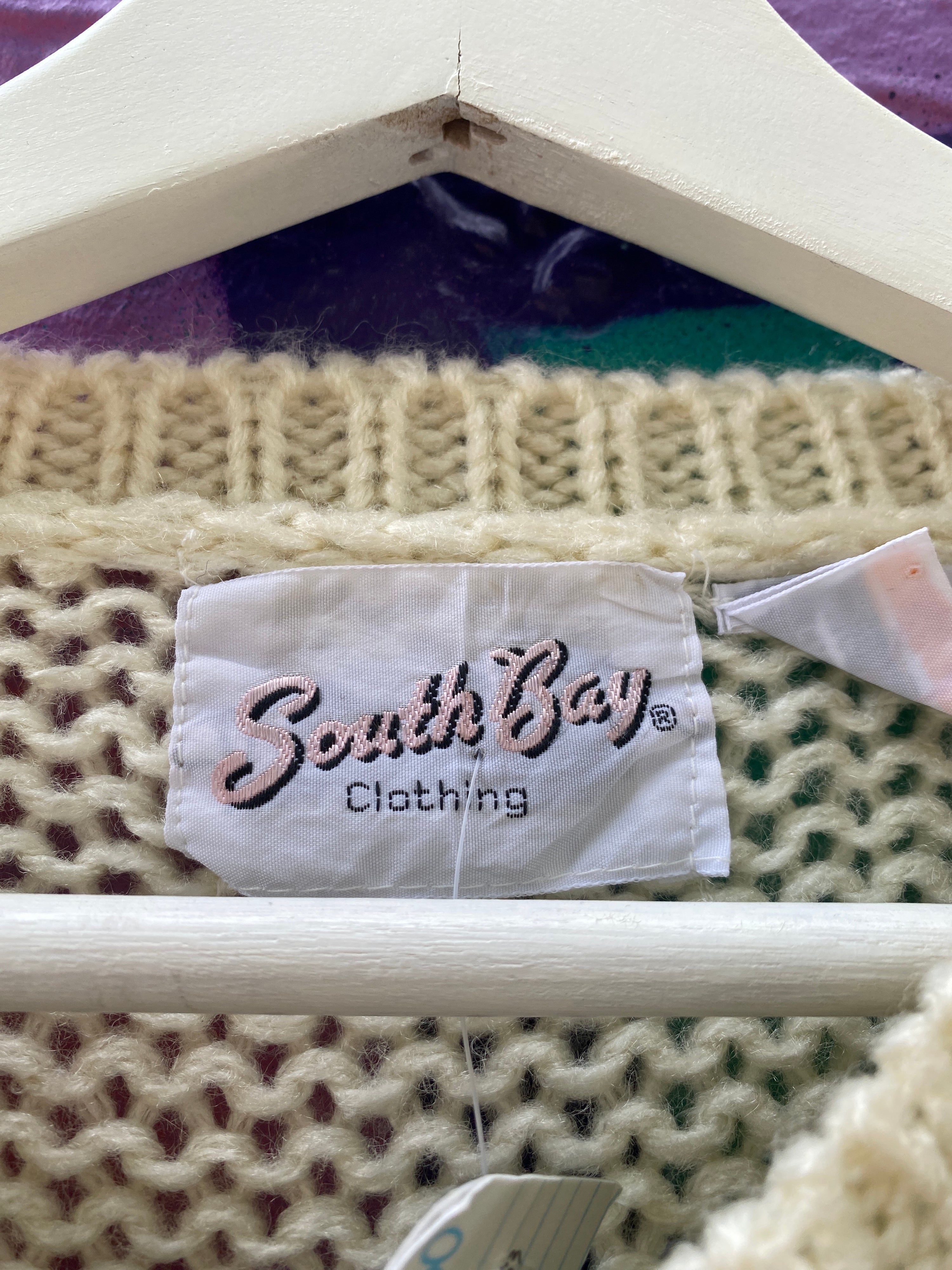M - South Bay Vintage Knit Sweater Cream/Coloured
