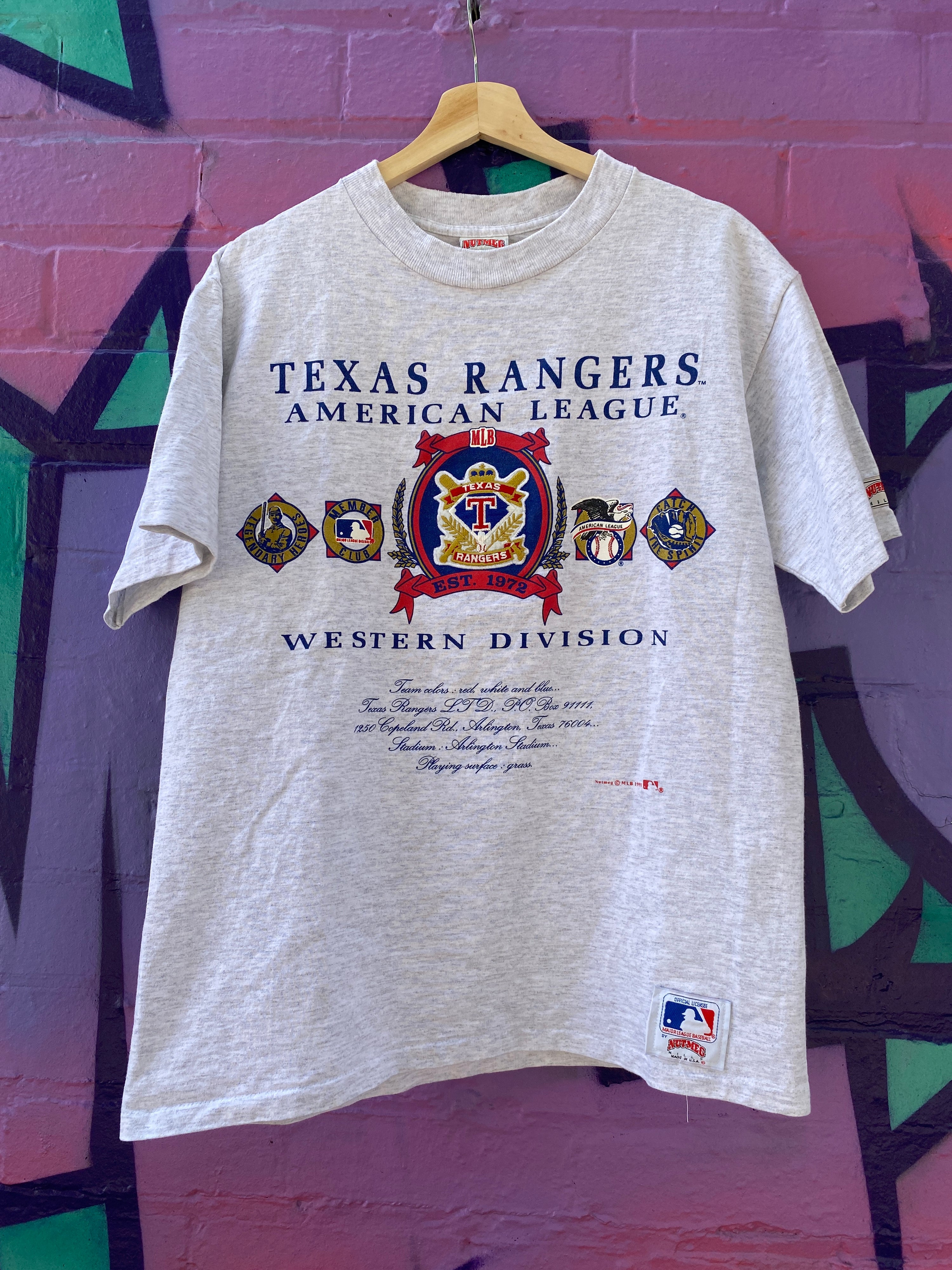 L - 1991 Texas Rangers American League Heavyweight Tee