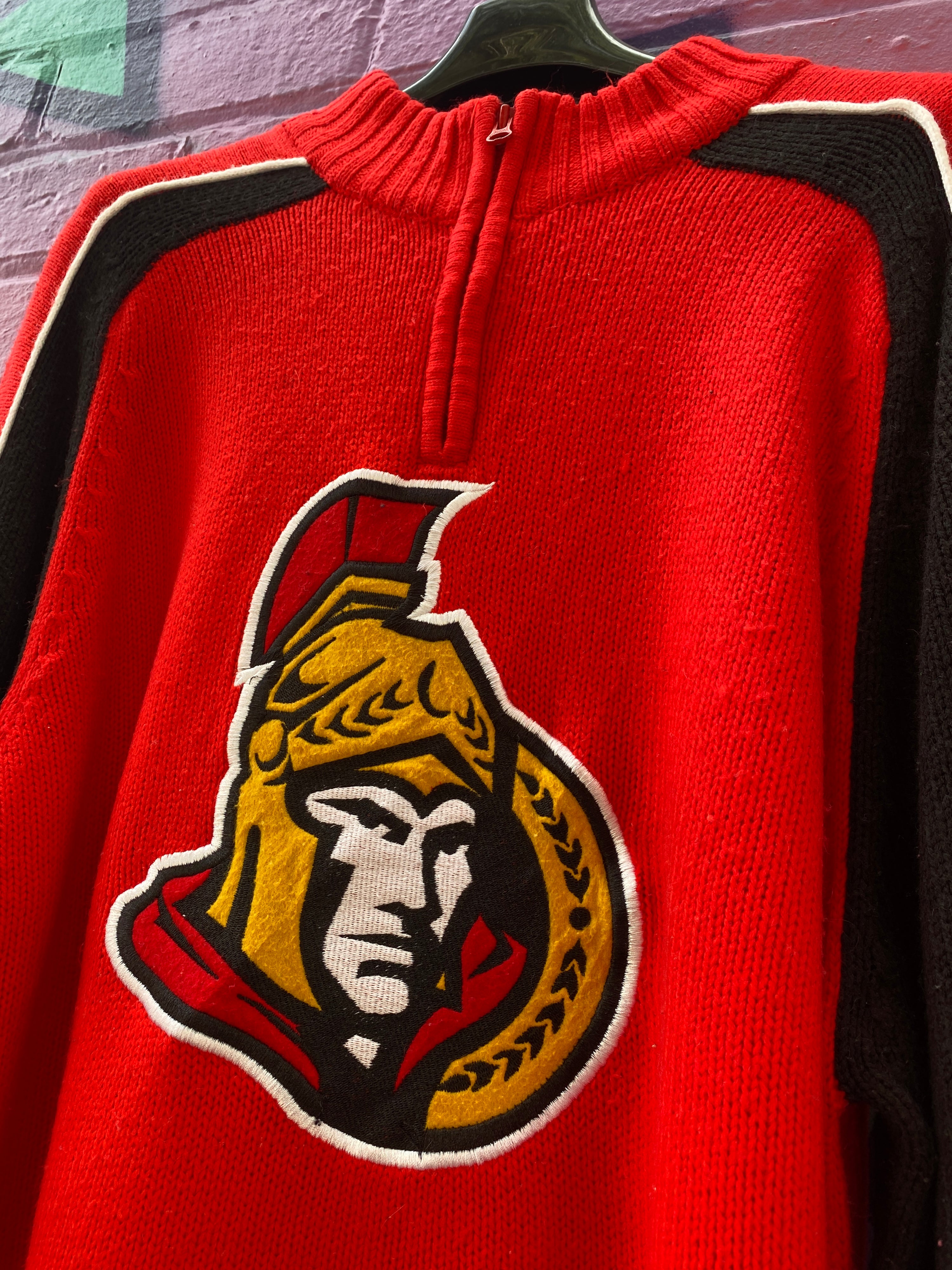 L - NHL Ottowa Senators Knit Sweater with Zip
