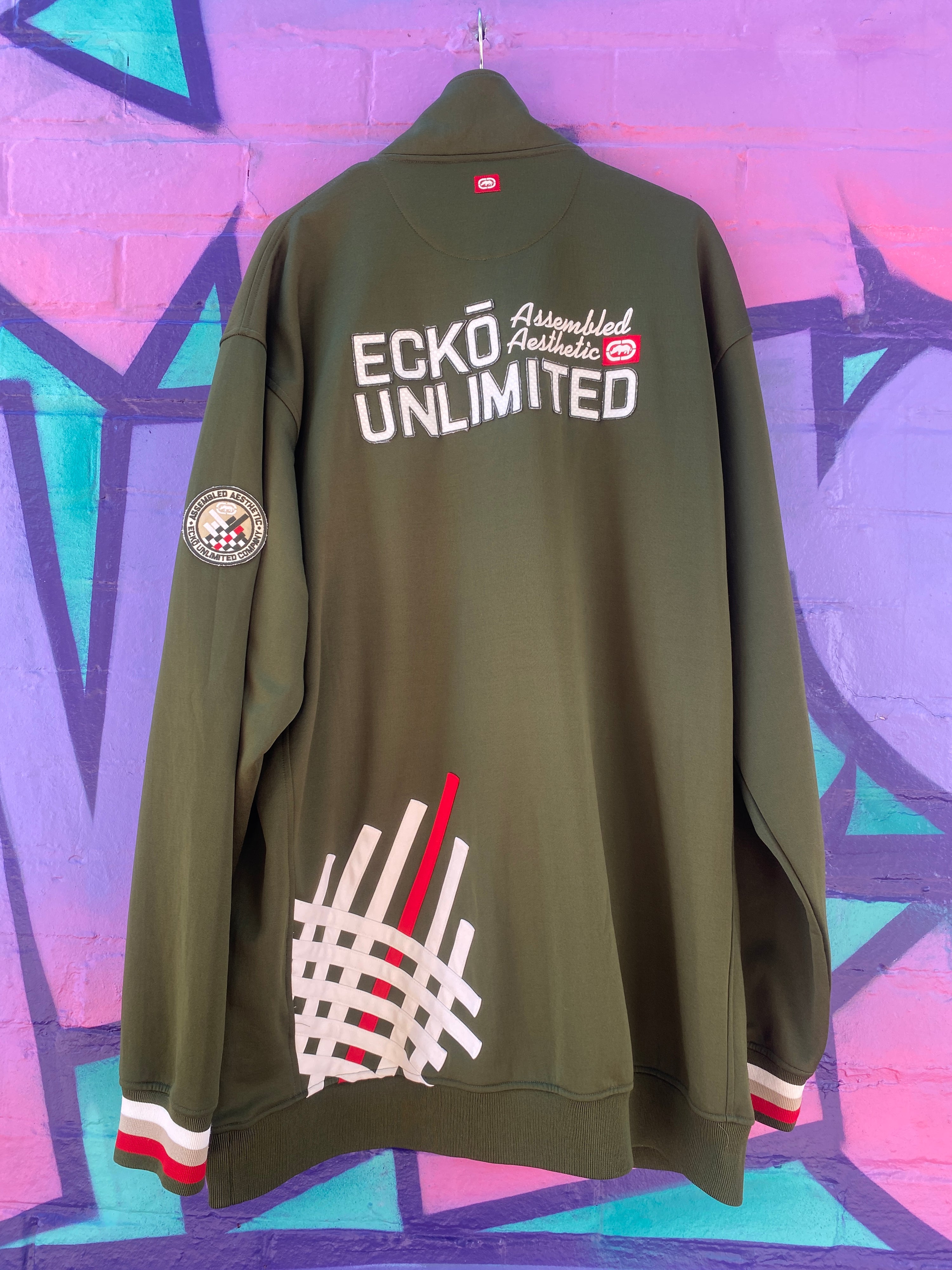 3XL - Ecko Unlimited Green Embroidered DS Zip Up