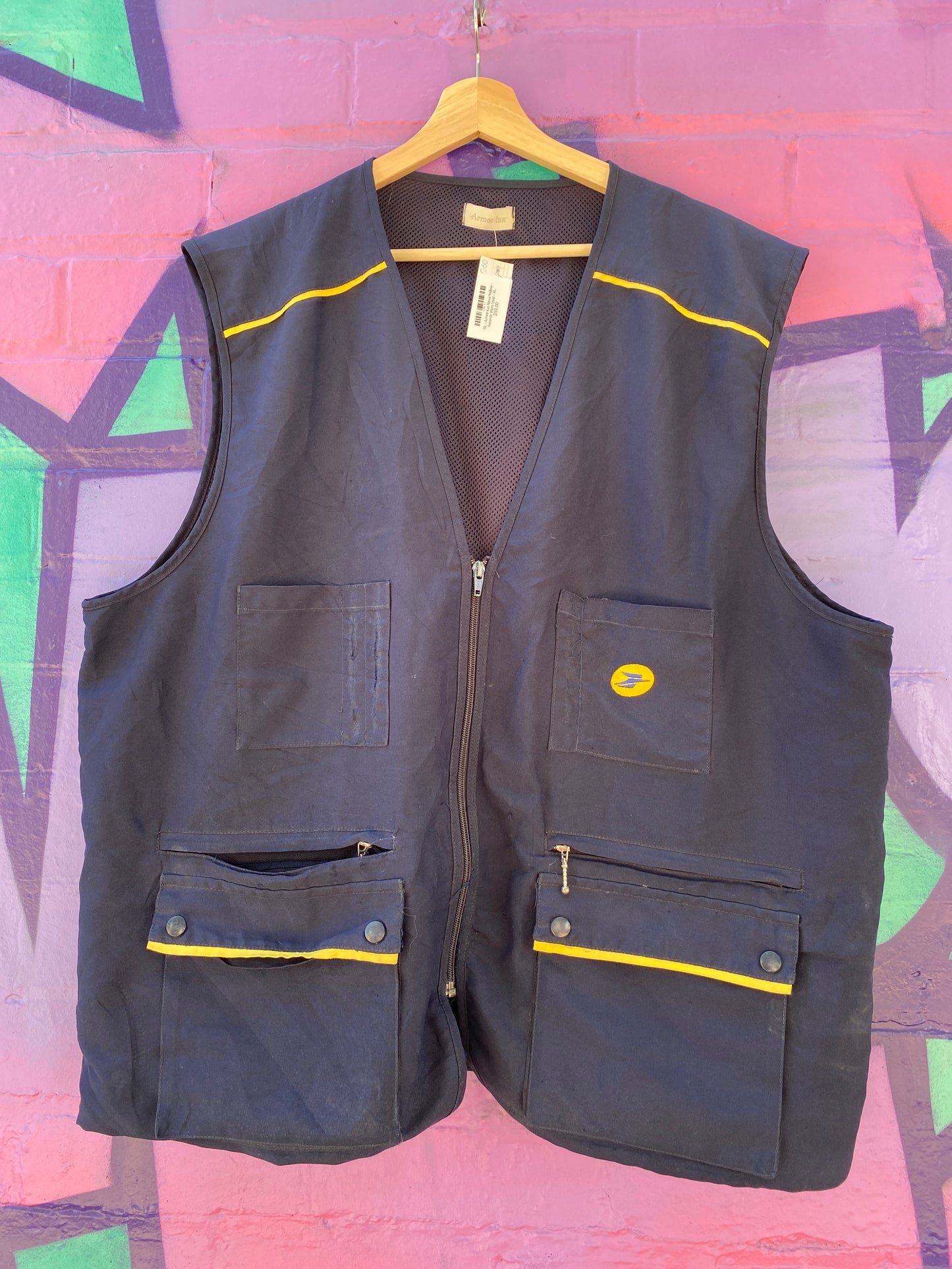 XL - Armor-lux Navy/Yellow Accents Work Vest
