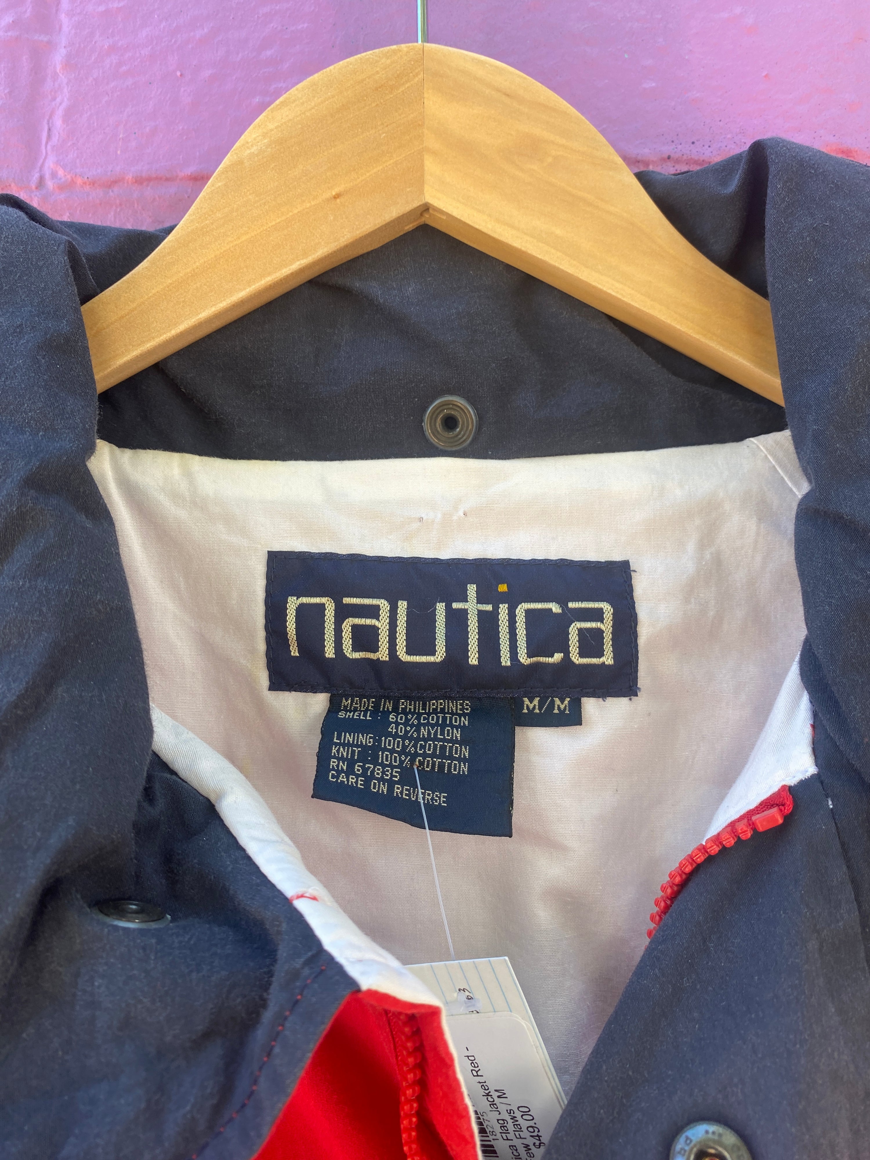 M - Nautica Flag Jacket Red - Few Flaws