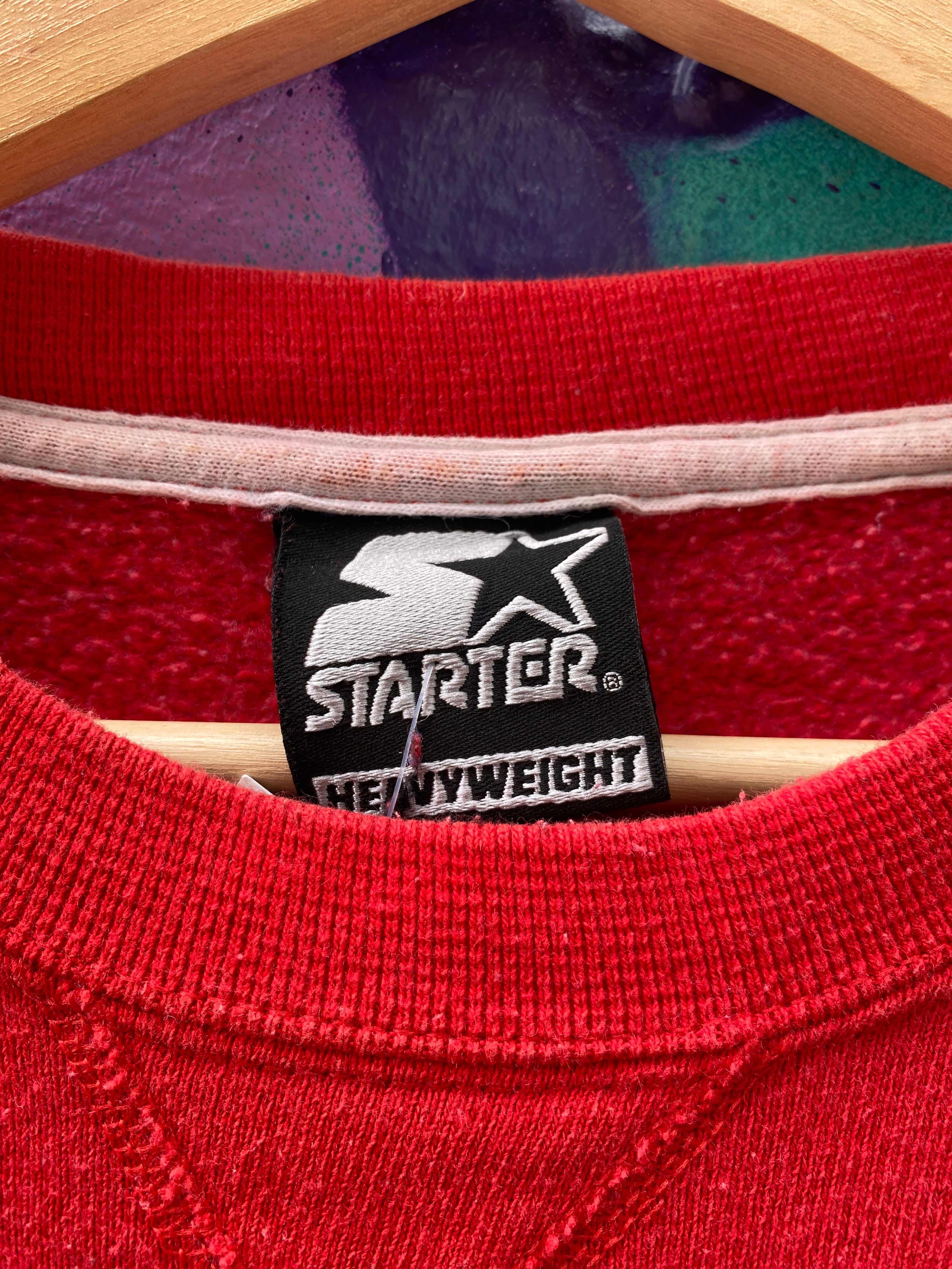 L - Starter Heavyweight Red Jumper Pocket Logo