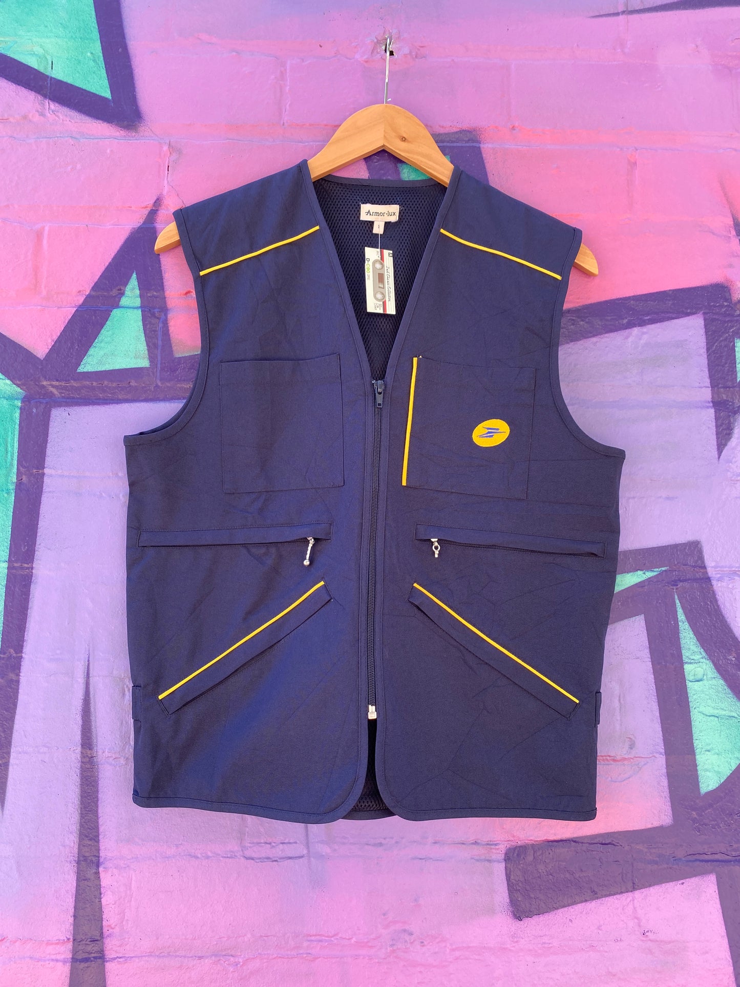 L - Armor-lux Navy/Yellow Accents Work Vest